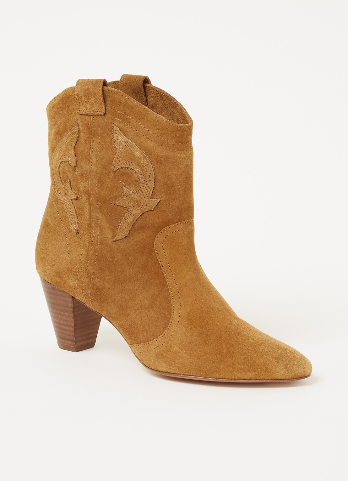 Ba&sh Casey cowboylaars van kalfssuède - voorkant 4 camel