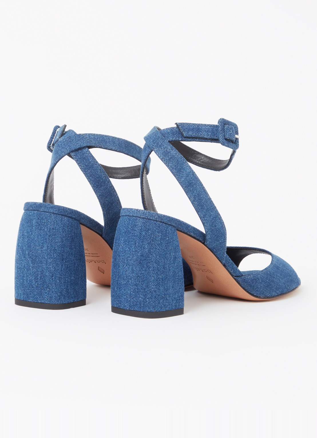 ba&sh Cassie sandalette van denim - achterkant 2 indigo