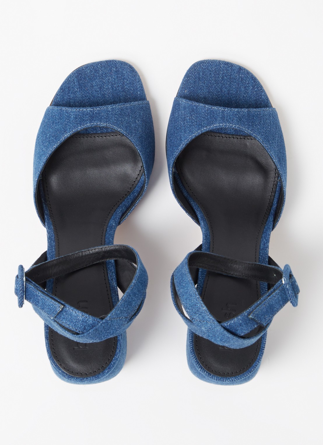 ba&sh Cassie sandalette van denim - detail 4 indigo