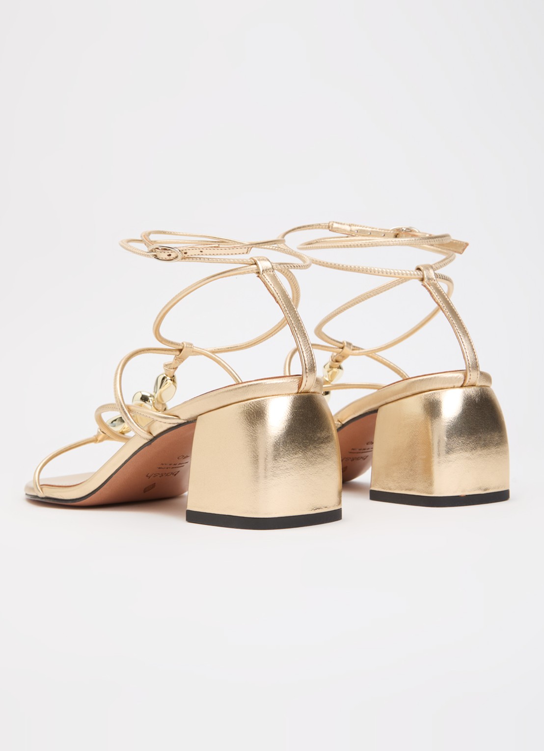 ba&sh Caya sandalette van lamsleer - achterkant 5 goud