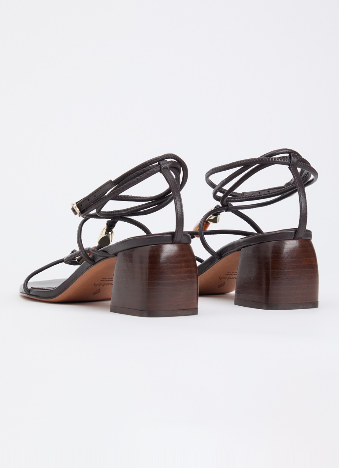 ba&sh Caya sandalette van lamsleer - achterkant 5 donkerbruin