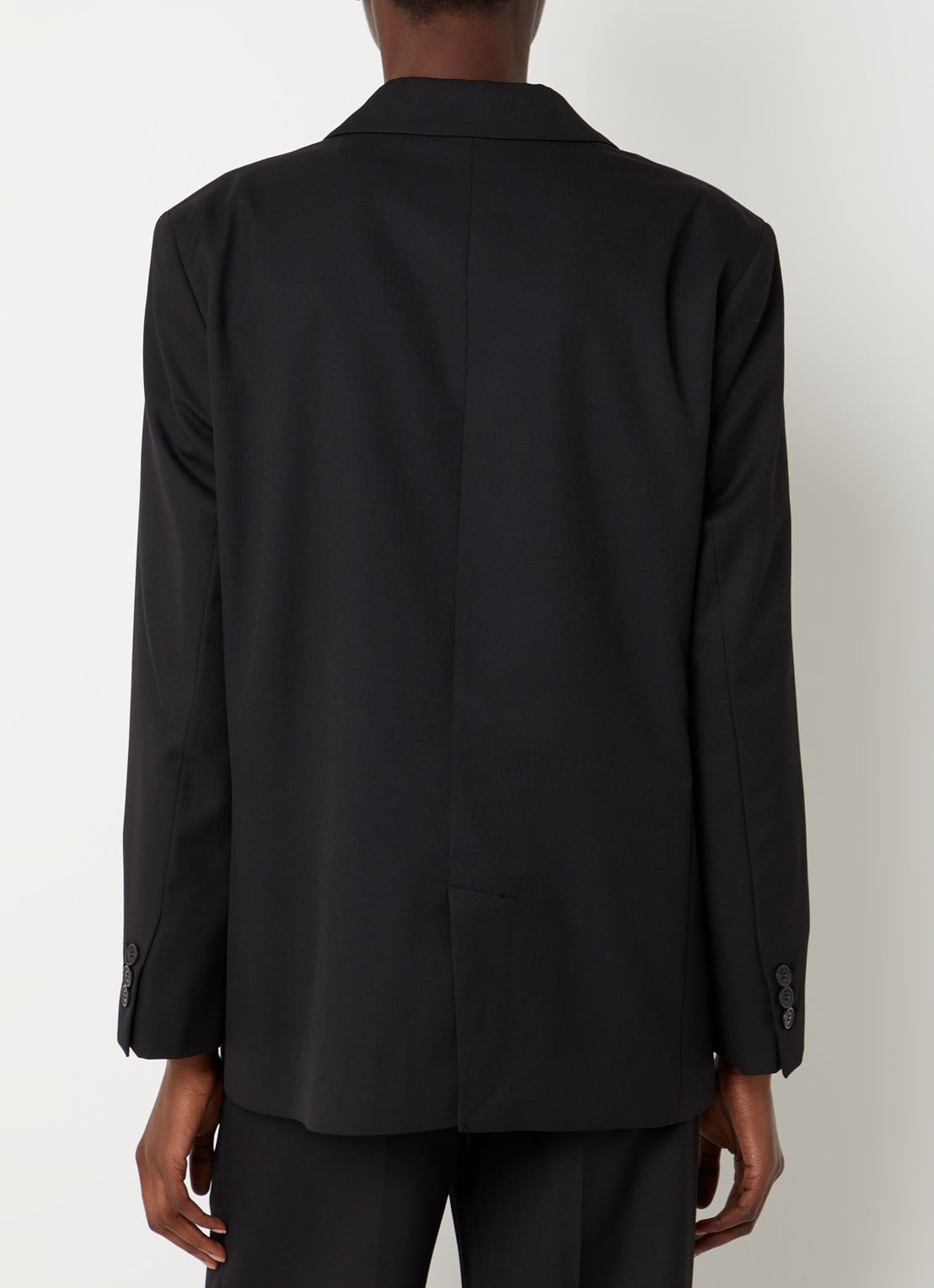 ba&sh Cayne blazer in wolblend met klepzakken - achterkant 2 zwart