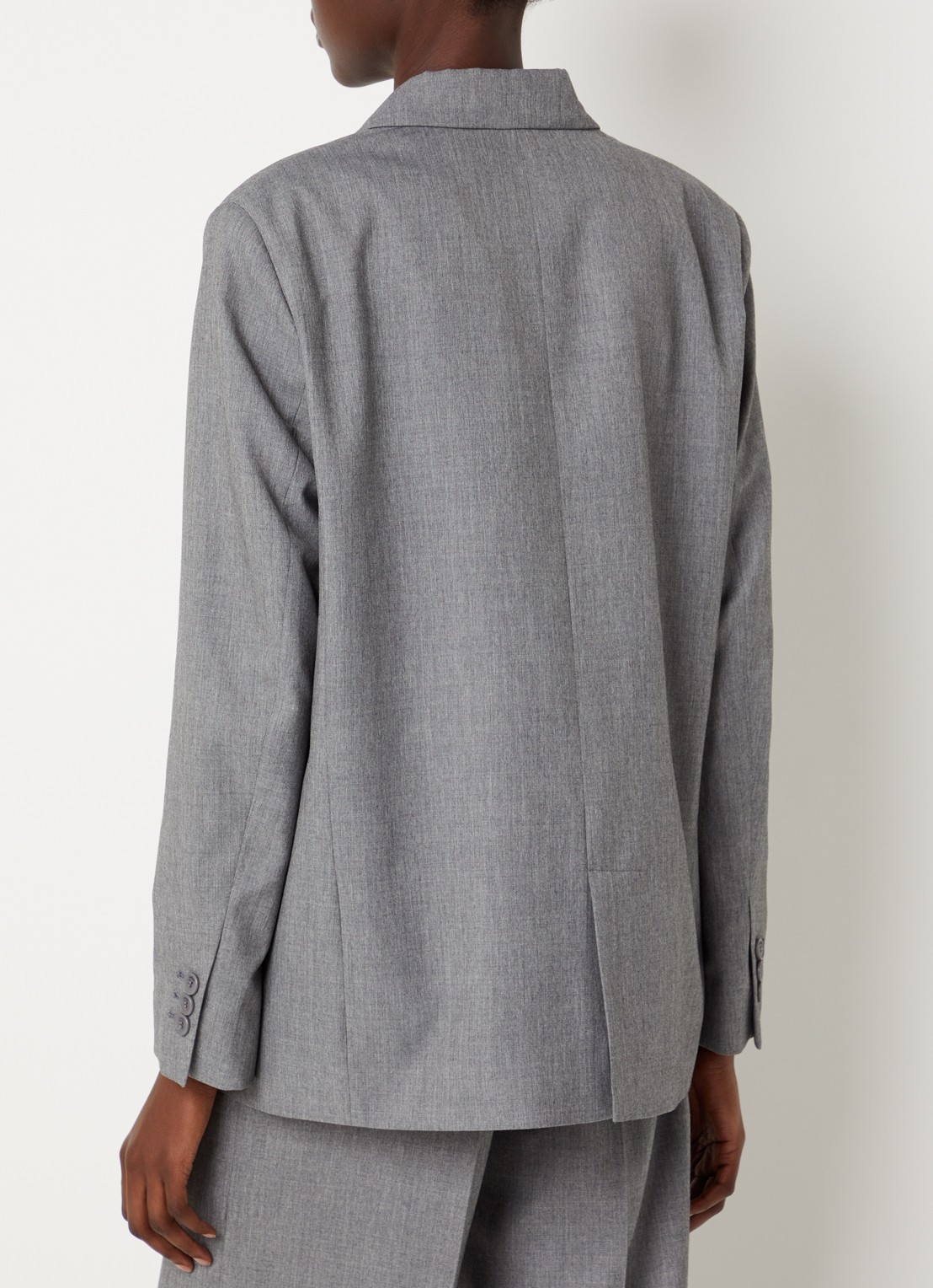 ba&sh Cayne blazer in wolblend met klepzakken - achterkant grijsmele