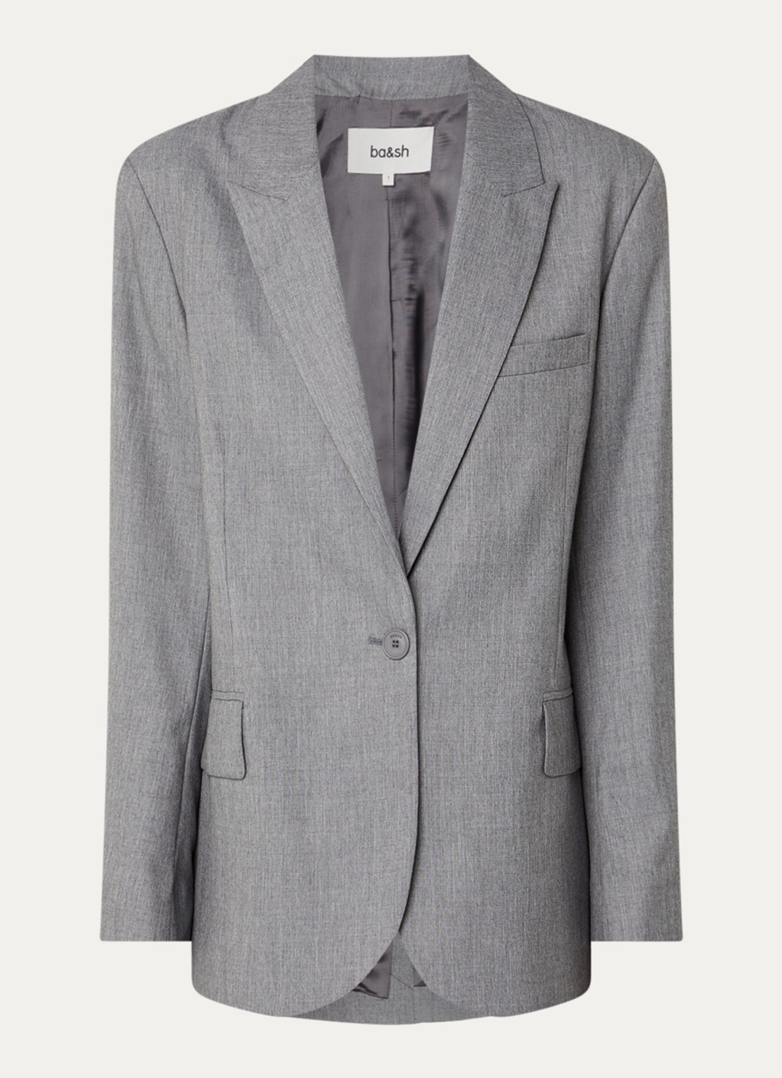 ba&sh Cayne blazer in wolblend met klepzakken - voorkant 2 grijsmele