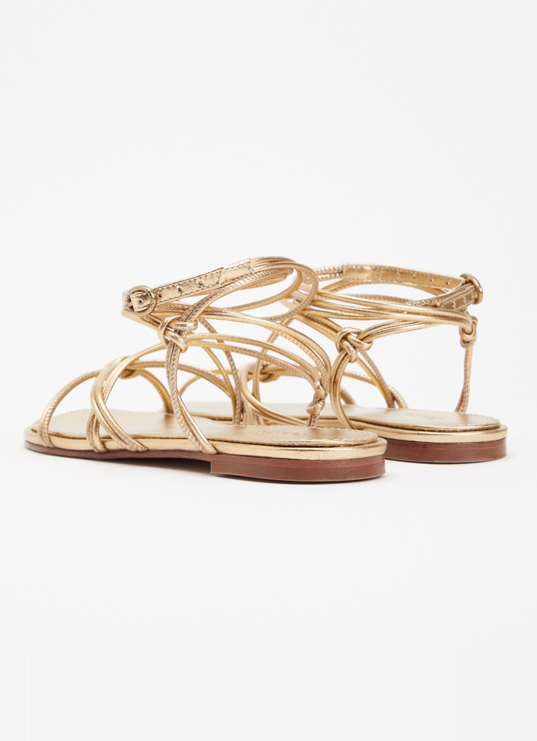 ba&sh Cegane sandaal van leer met metallic finish - achterkant 6 goud