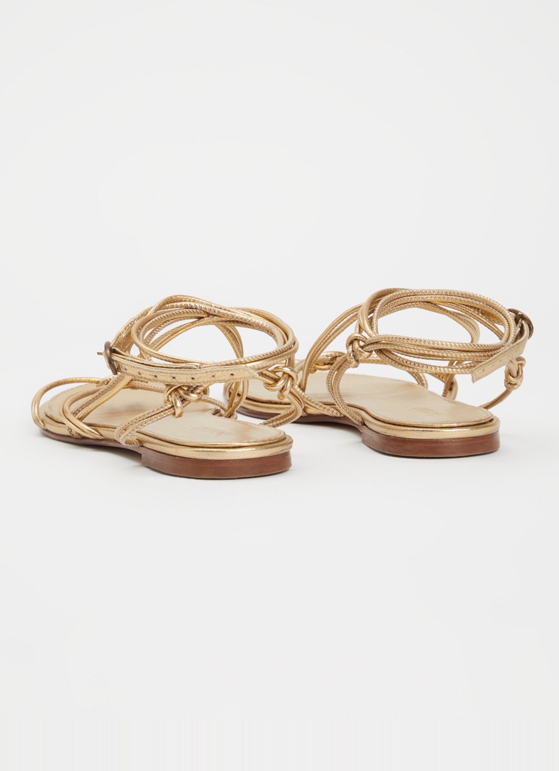 ba&sh Cegane sandaal van leer met metallic finish - achterkant 7 goud