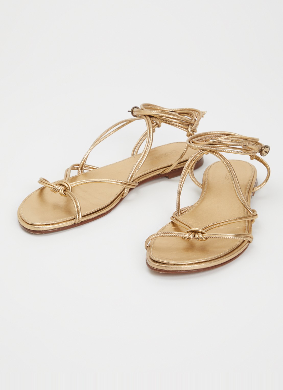 ba&sh Cegane sandaal van leer met metallic finish - detail 4 goud