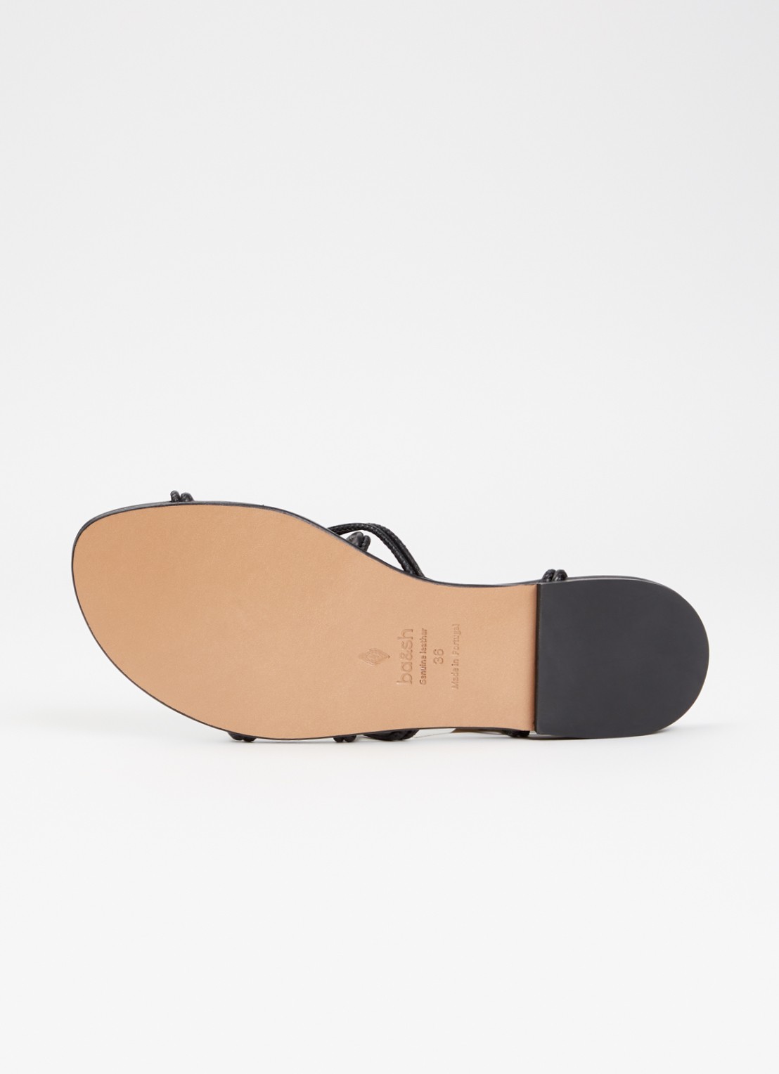 ba&sh Cegane sandaal van leer met metallic finish - detail 3 zwart