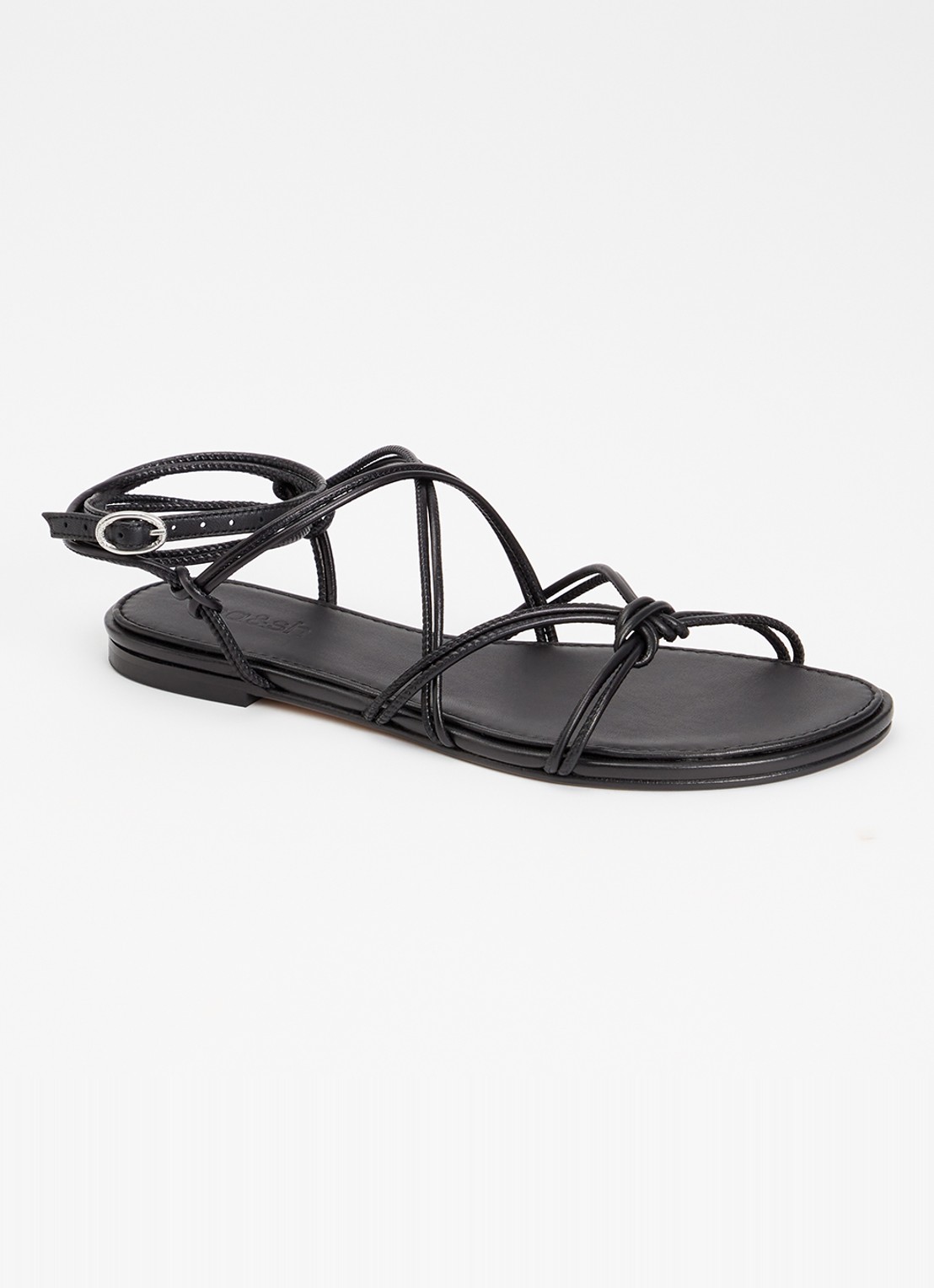 ba&sh Cegane sandaal van leer met metallic finish - voorkant 8 zwart
