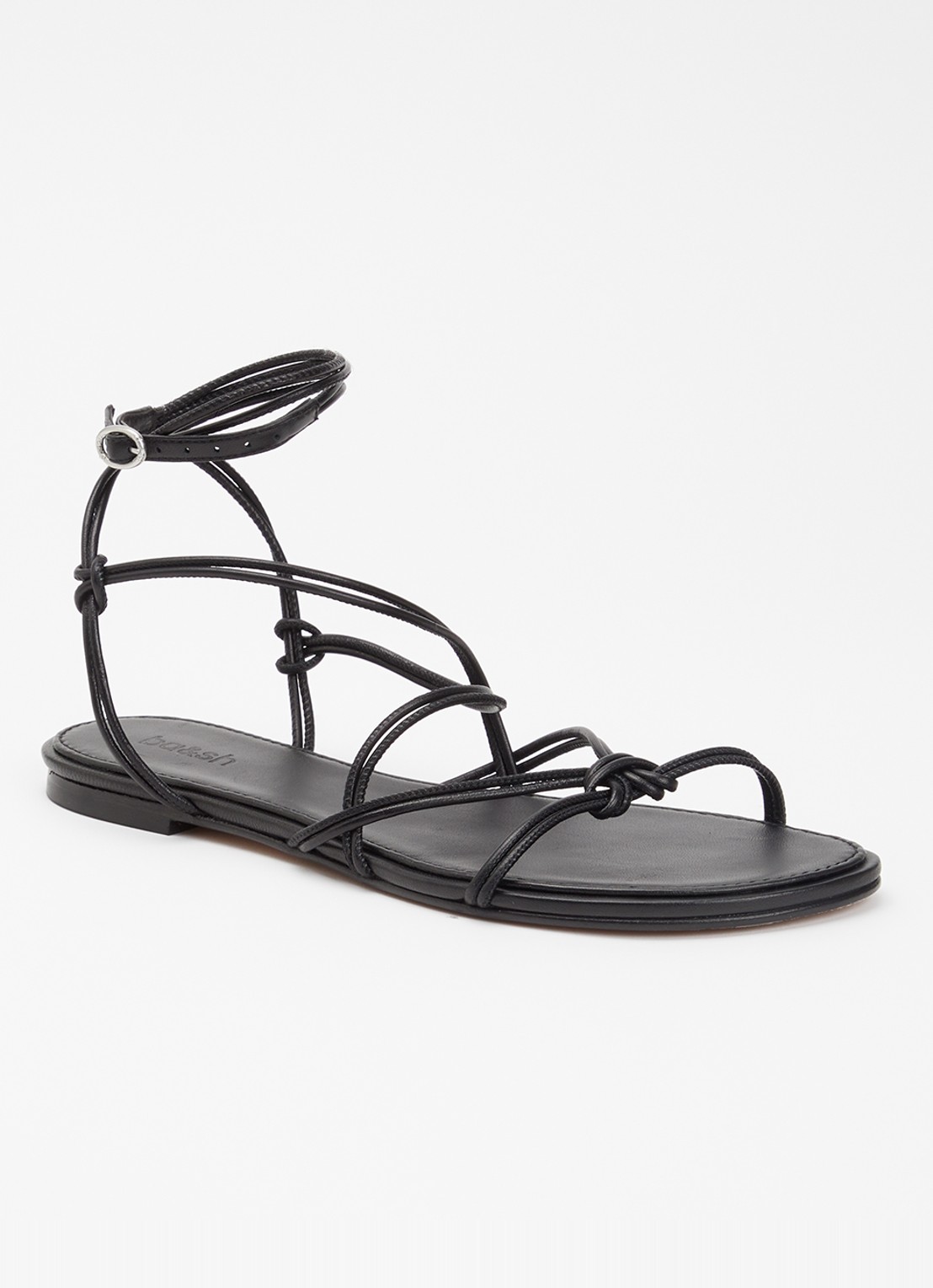 ba&sh Cegane sandaal van leer met metallic finish - voorkant 9 zwart