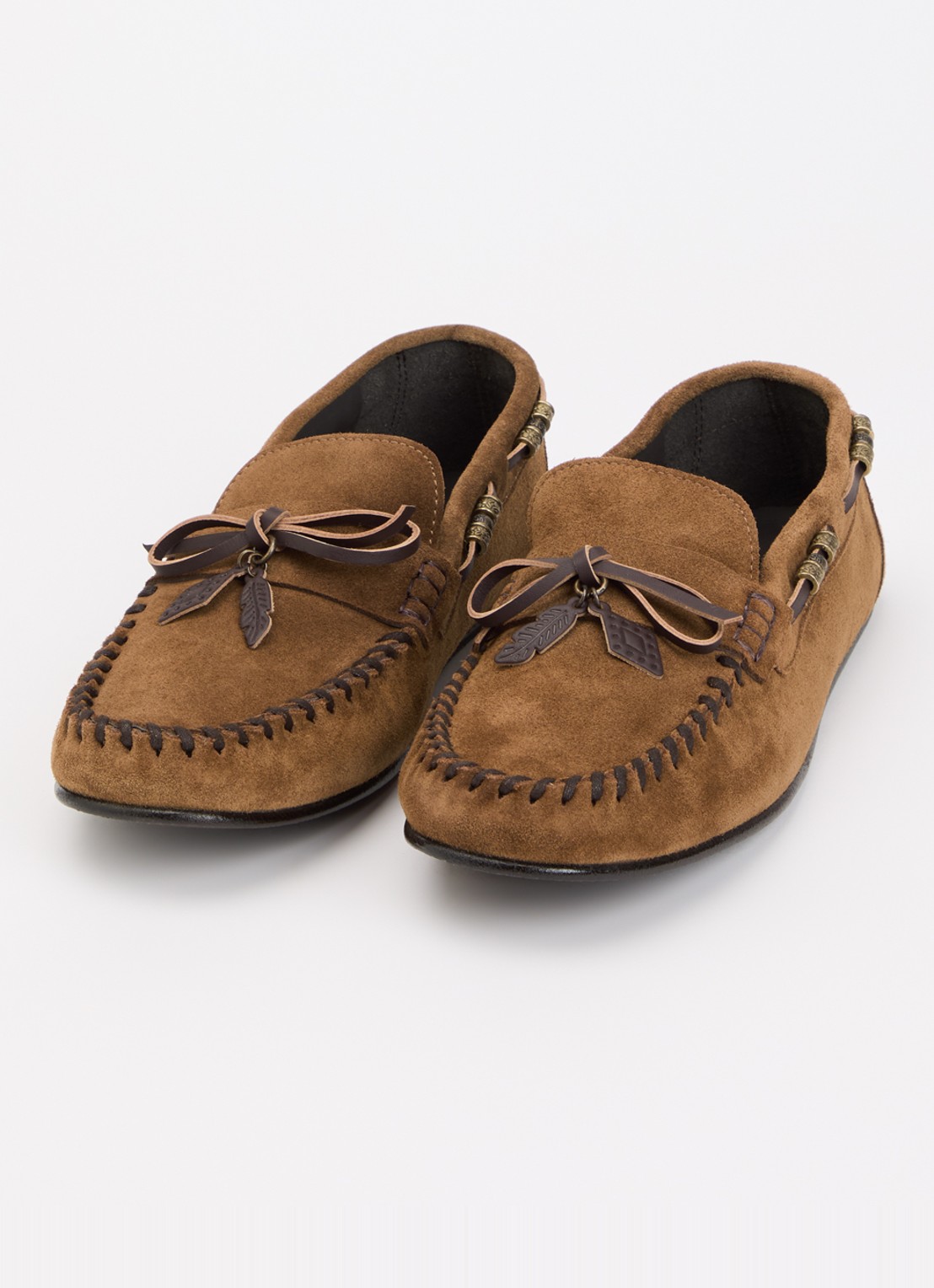 ba&sh Celodie mocassin van suède - detail 2 bruin