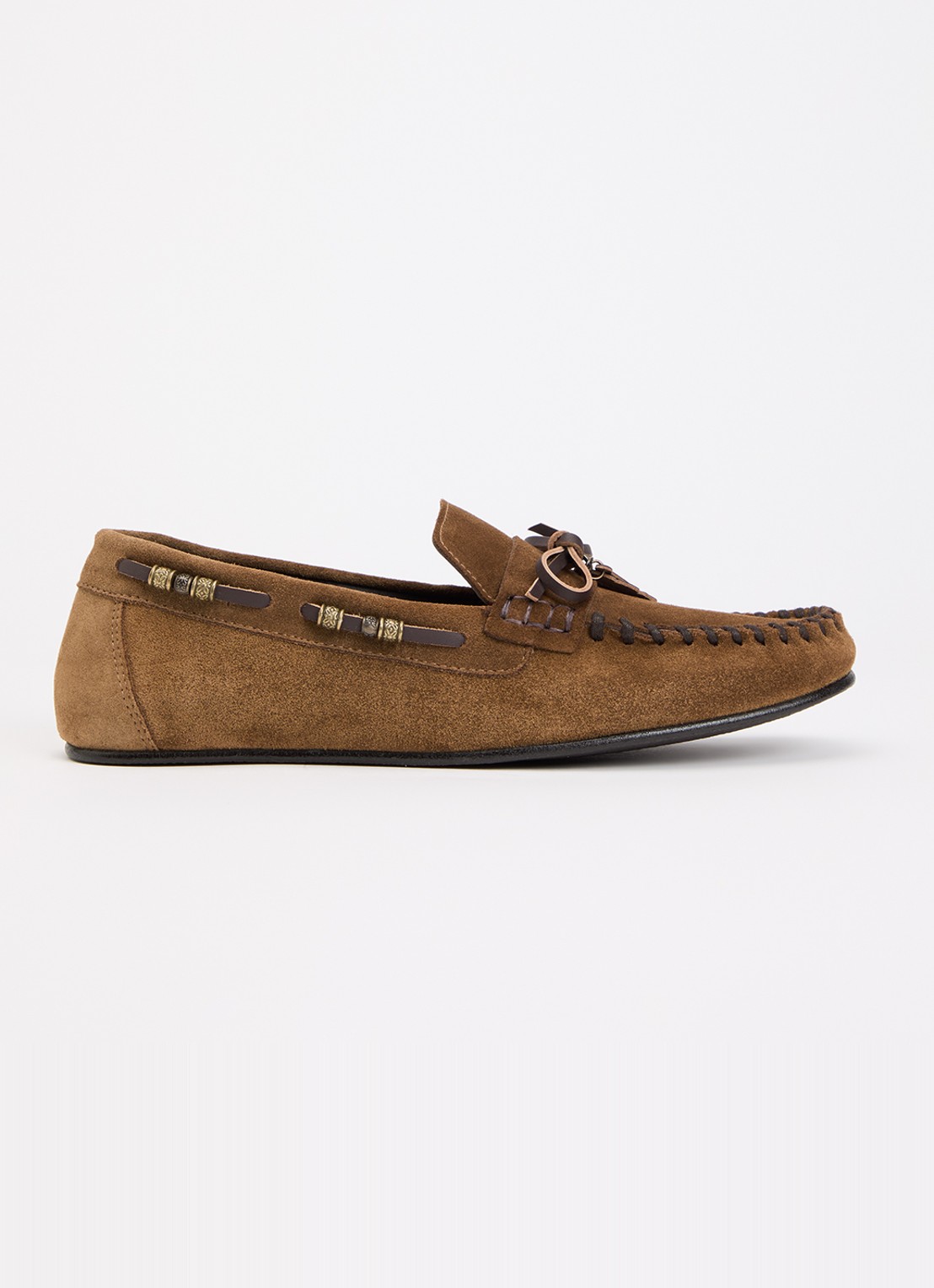 ba&sh Celodie mocassin van suède - voorkant bruin