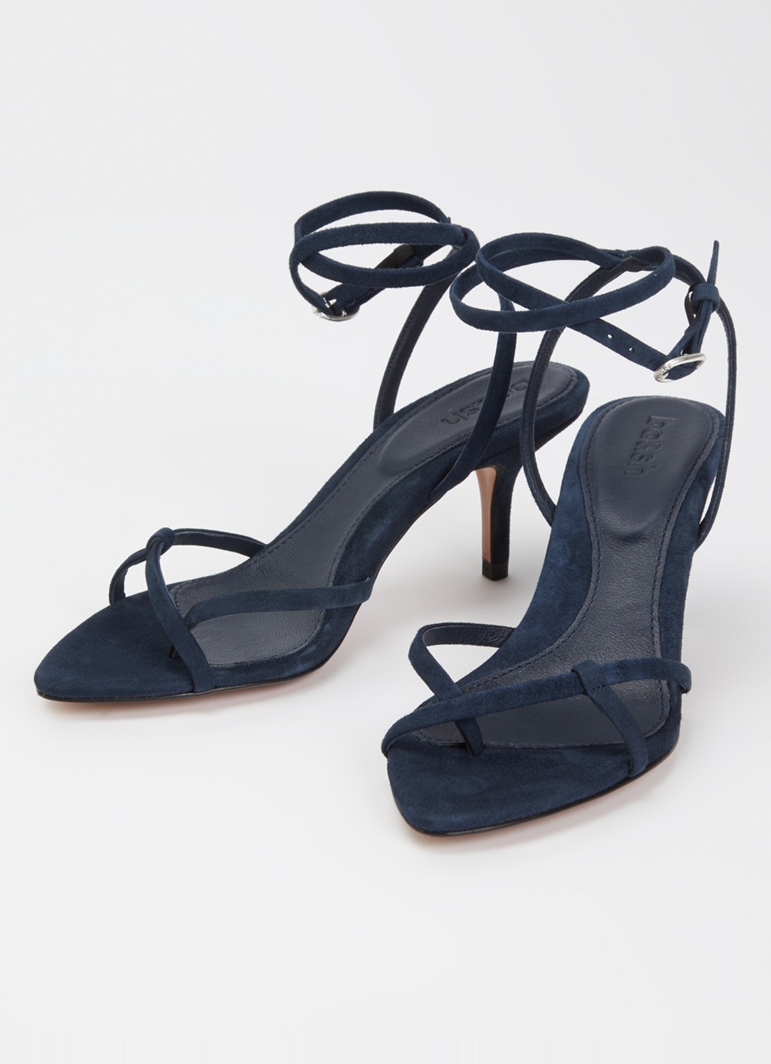 ba&sh Cera sandalette van suède - detail 3 donkerblauw