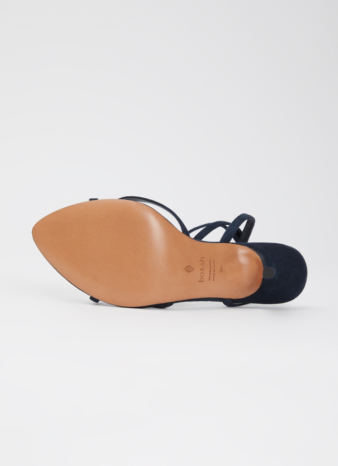 ba&sh Cera sandalette van suède - detail 5 donkerblauw