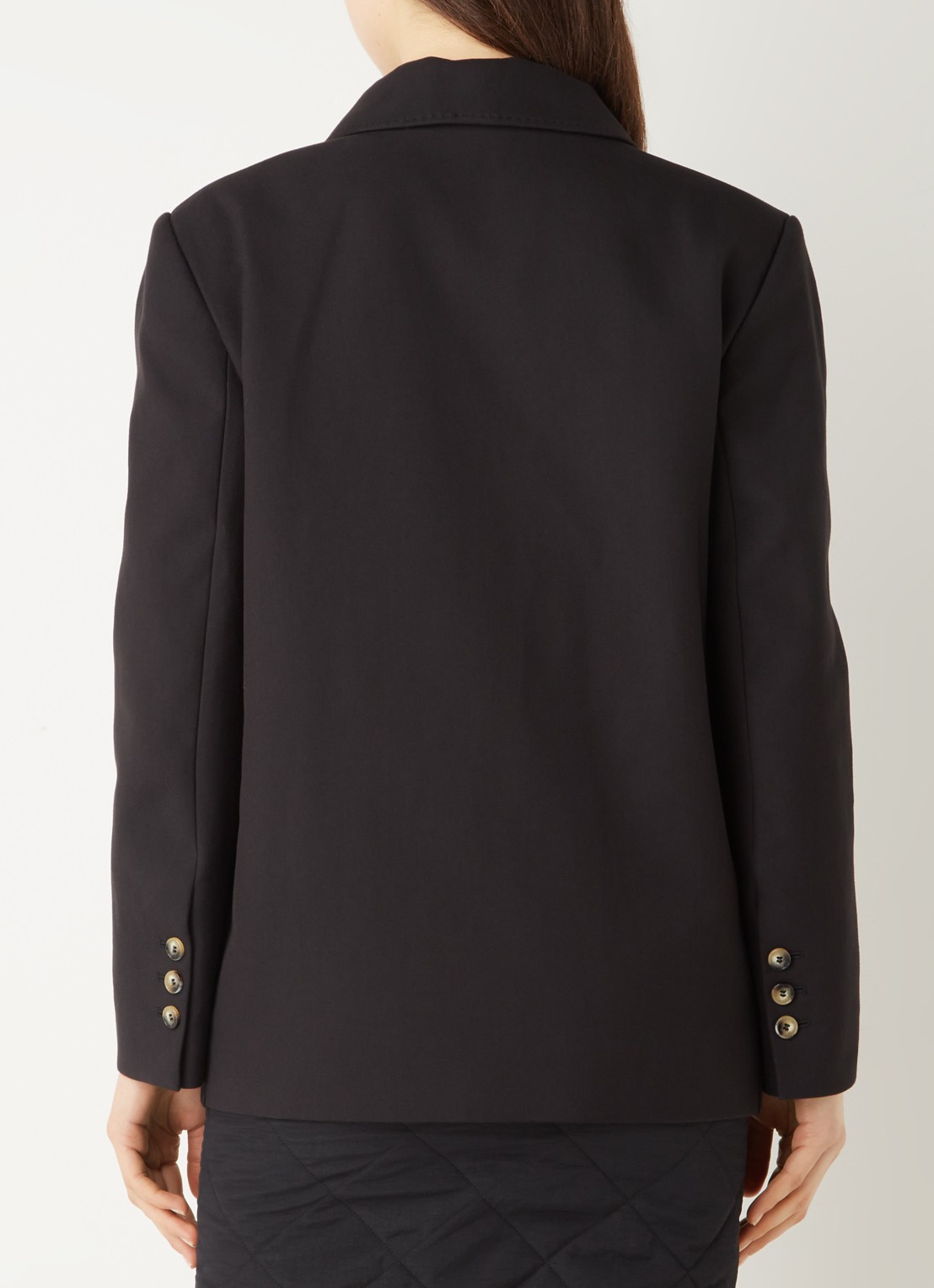 Ba&sh Cesar double-breasted blazer met paspelzakken - achterkant 4 zwart