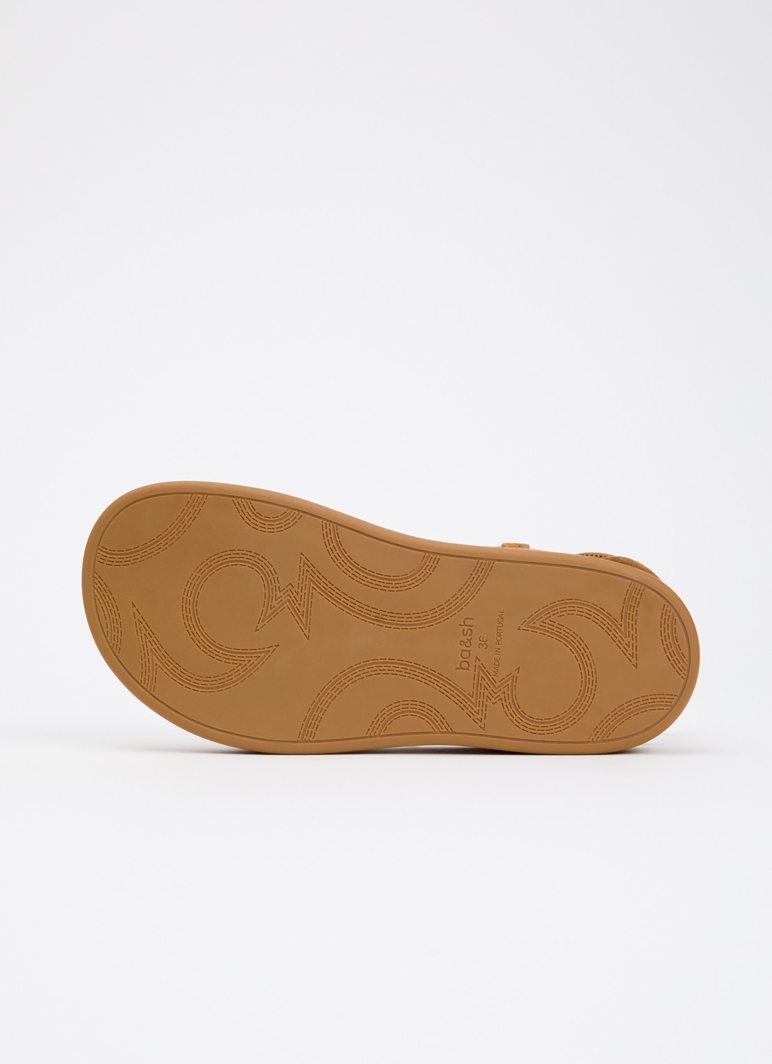 ba&sh Cesaria sandaal van leer - detail 3 cognac