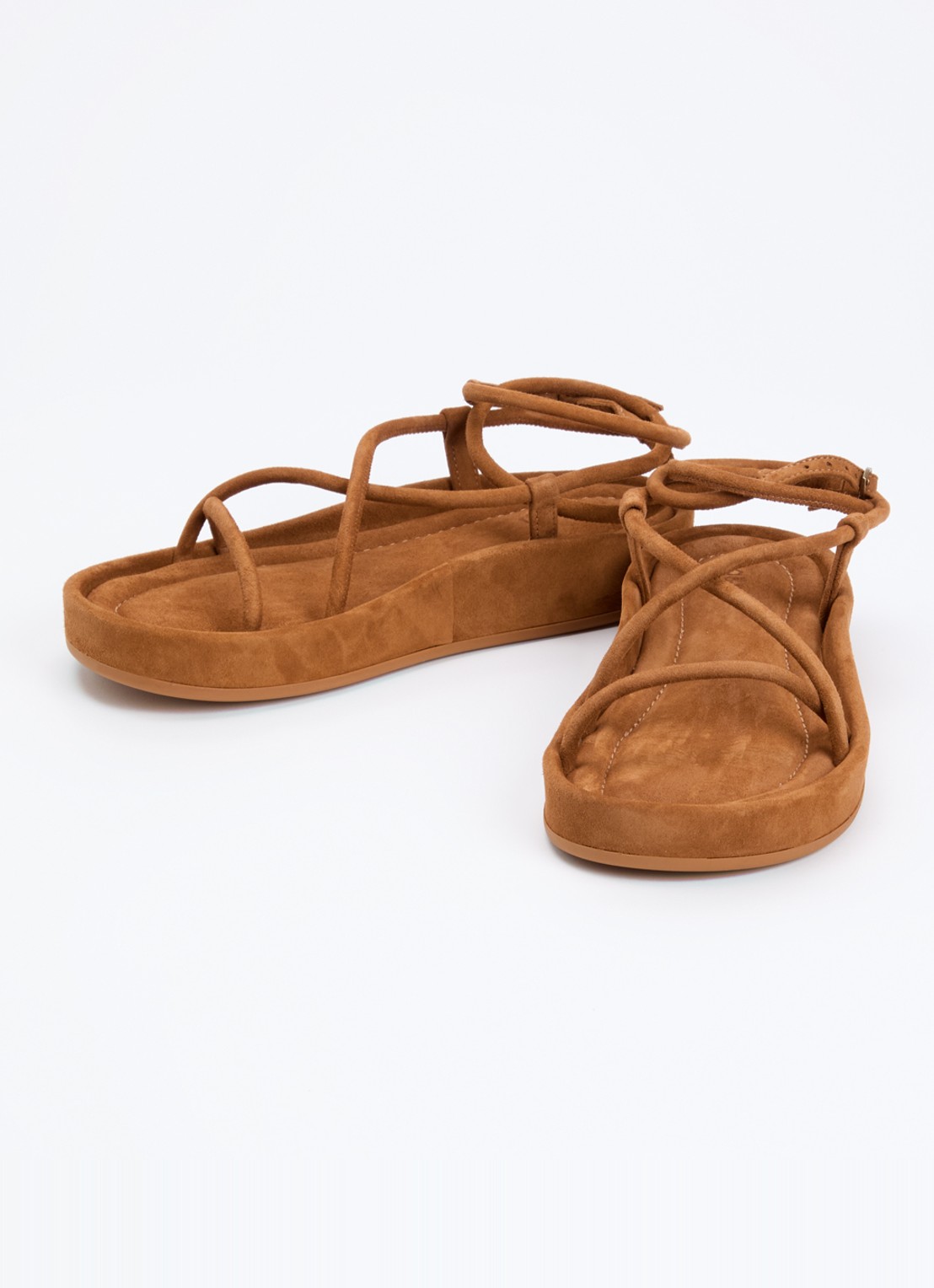 ba&sh Cesaria sandaal van leer - detail 4 cognac