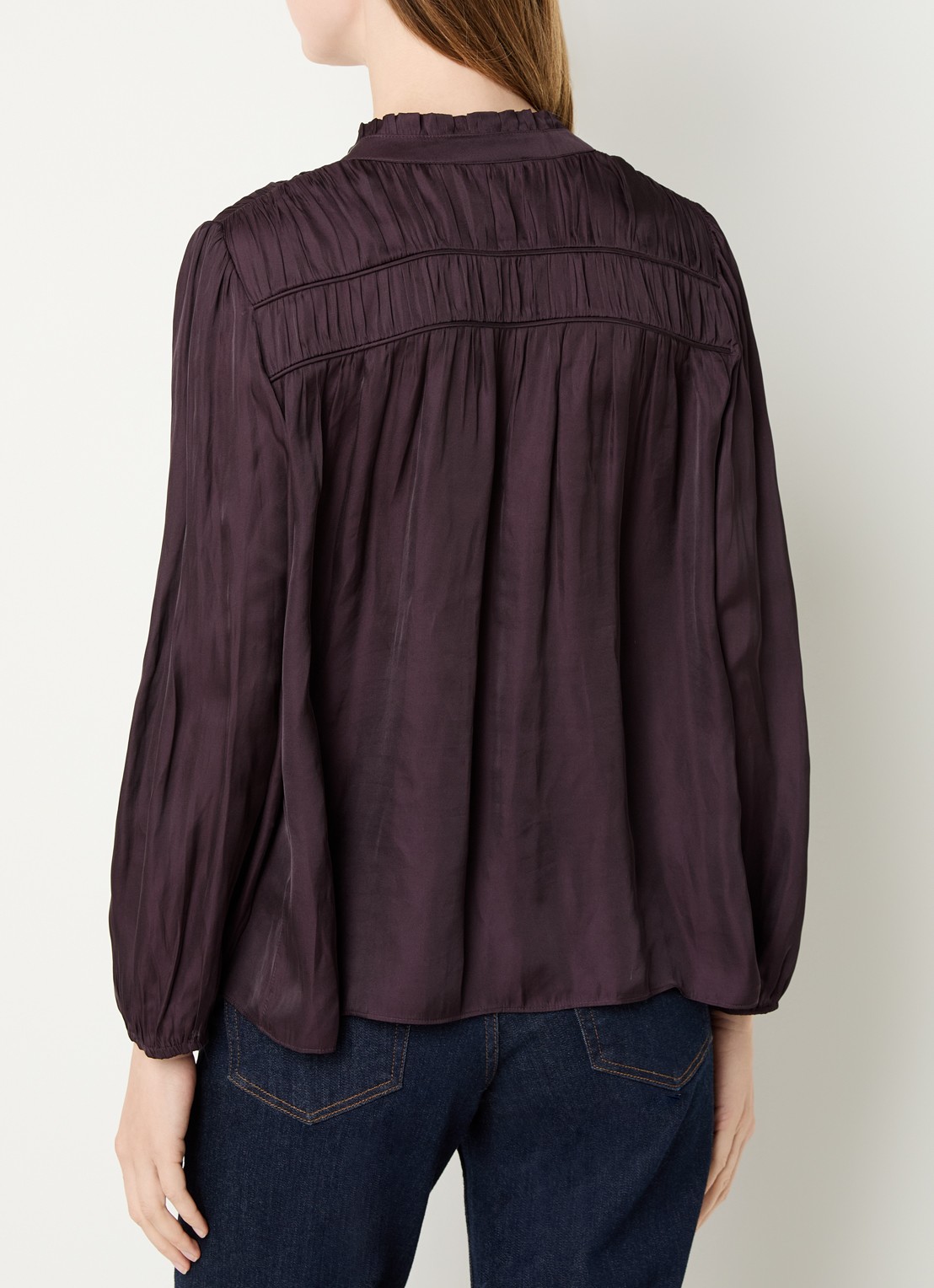 ba&sh Cessia blouse met ruches - achterkant 2 paars