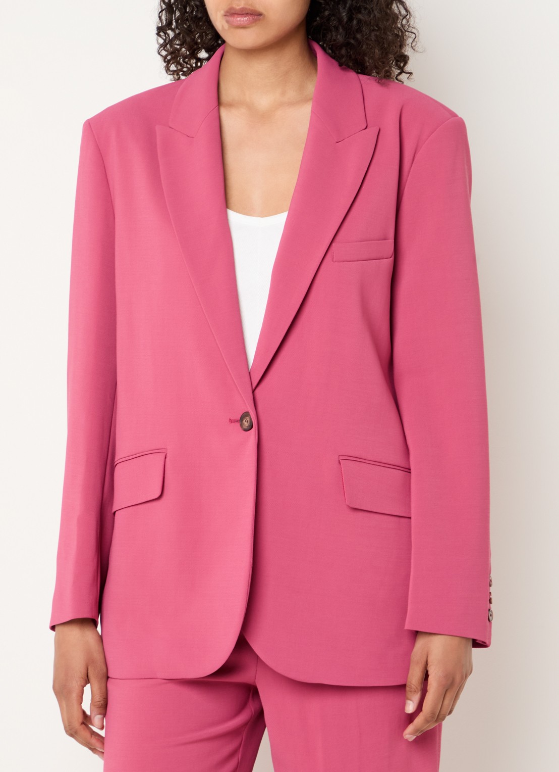 ba&sh Cetty blazer met klepzakken - detail donkerroze