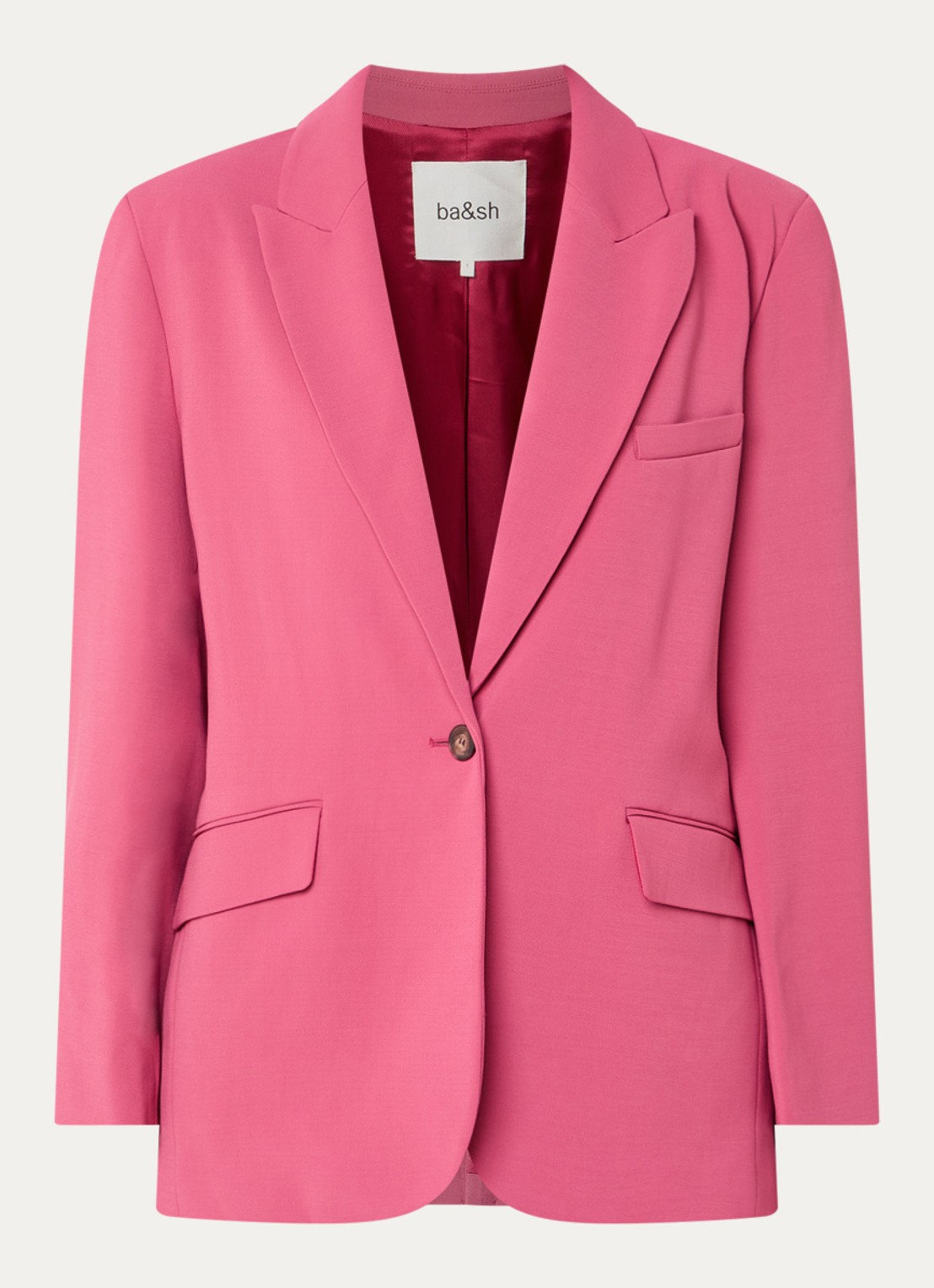 ba&sh Cetty blazer met klepzakken - voorkant 3 donkerroze