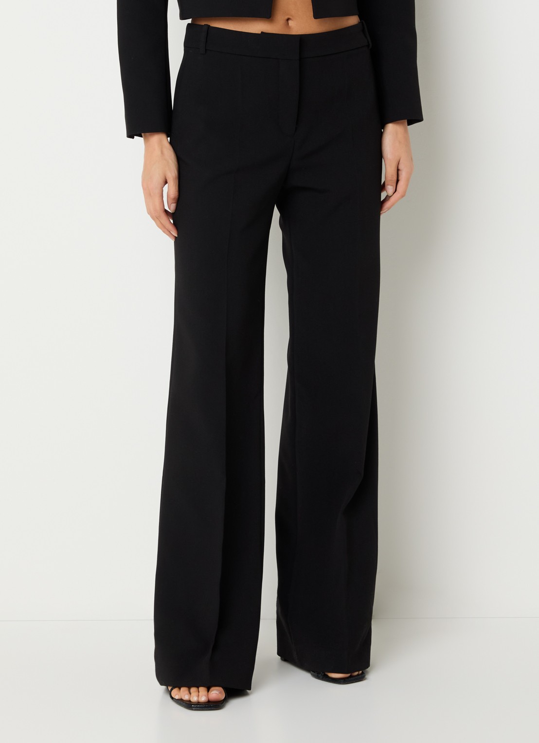 ba&sh Chaza mid waist straight fit pantalon met steekzakken - detail 2 zwart