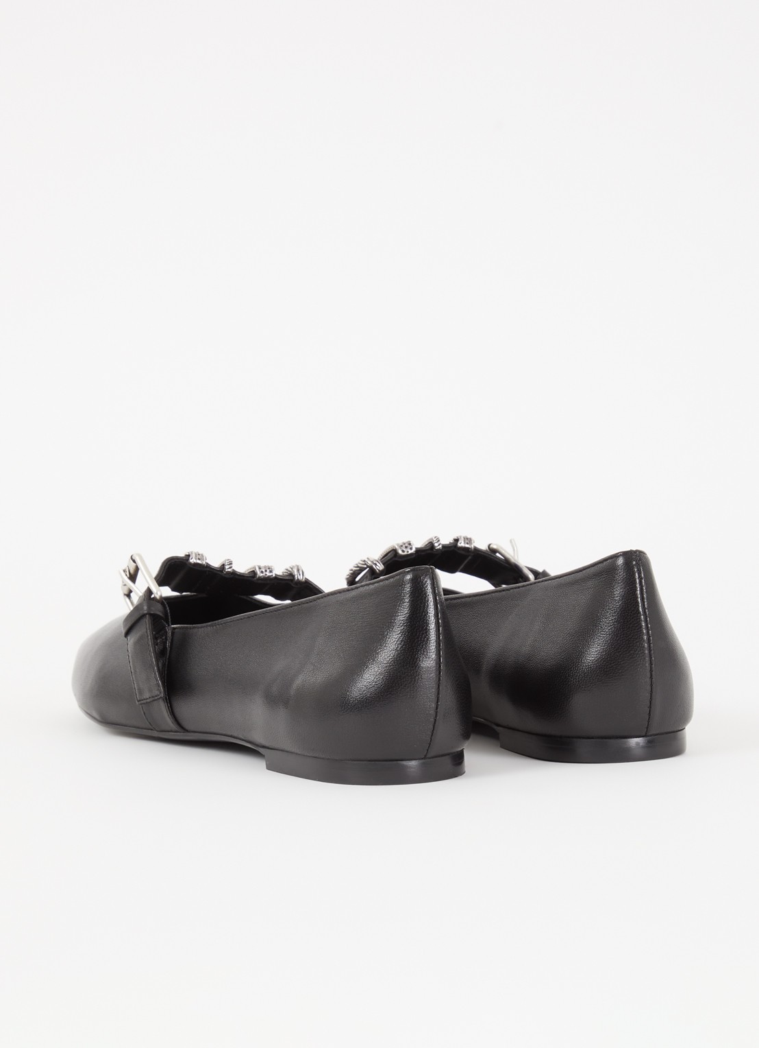 ba&sh Cherkane ballerina van lamsleer met gespdetail - achterkant 2 zwart