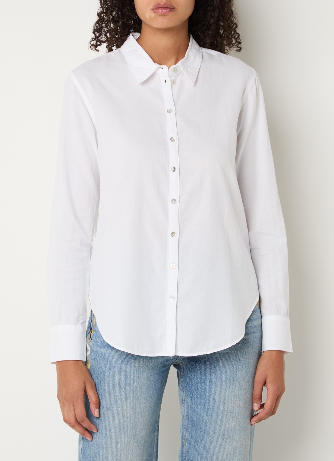 ba&sh Chiren blouse met kraag - detail 4 wit