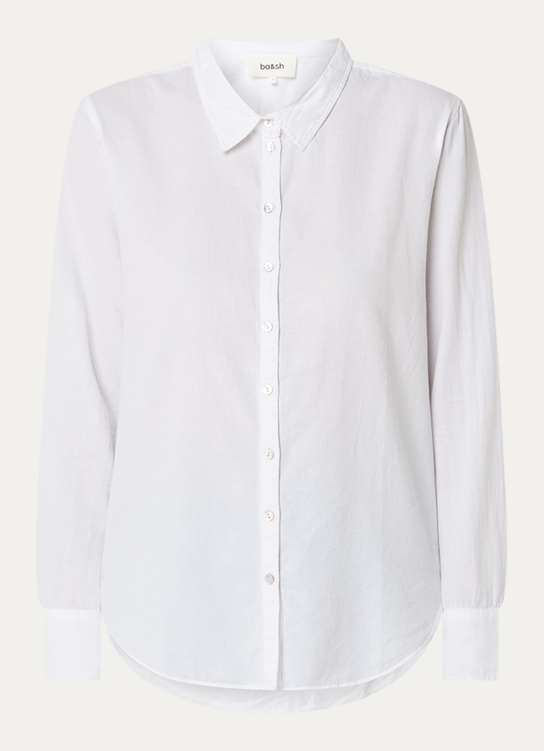 ba&sh Chiren blouse met kraag - voorkant 2 wit