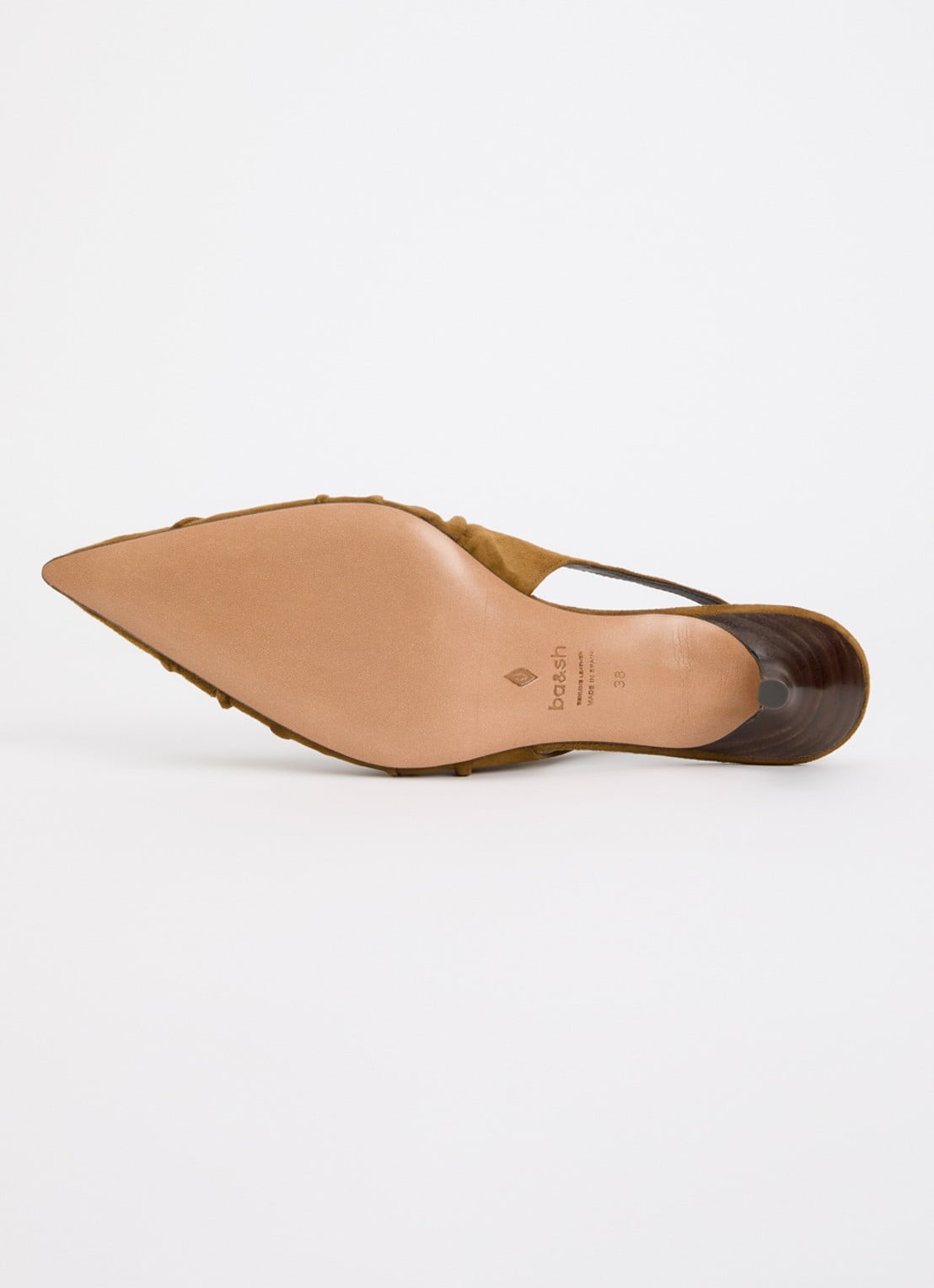 ba&sh Cidney slingback van suède  - detail 4 cognac