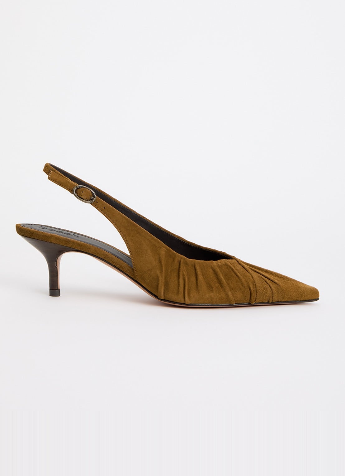 ba&sh Cidney slingback van suède  - voorkant cognac
