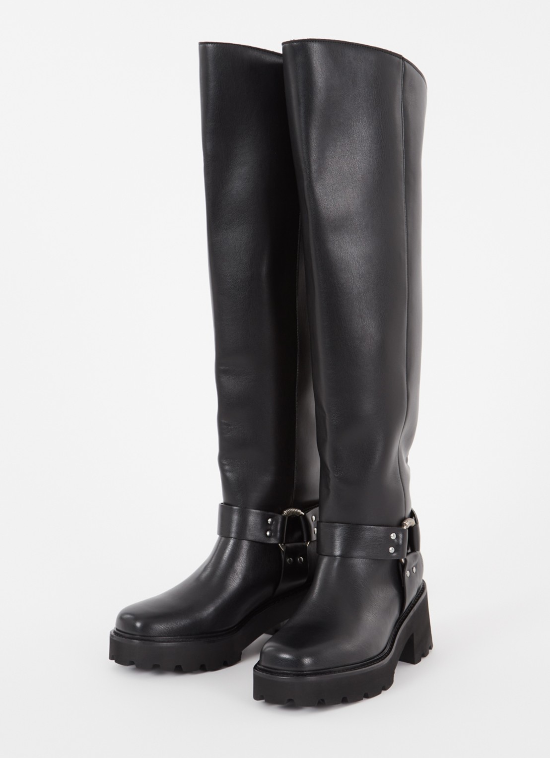 ba&sh Ciker overknee laars met gespdetail - detail zwart