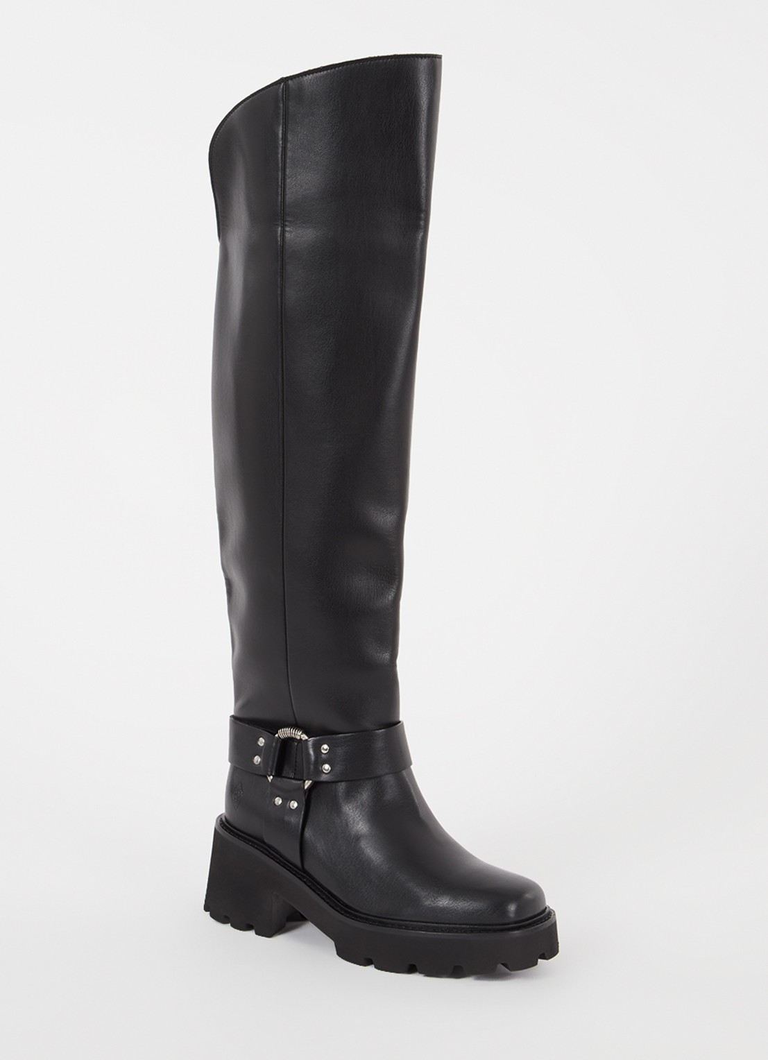 ba&sh Ciker overknee laars met gespdetail - voorkant 5 zwart