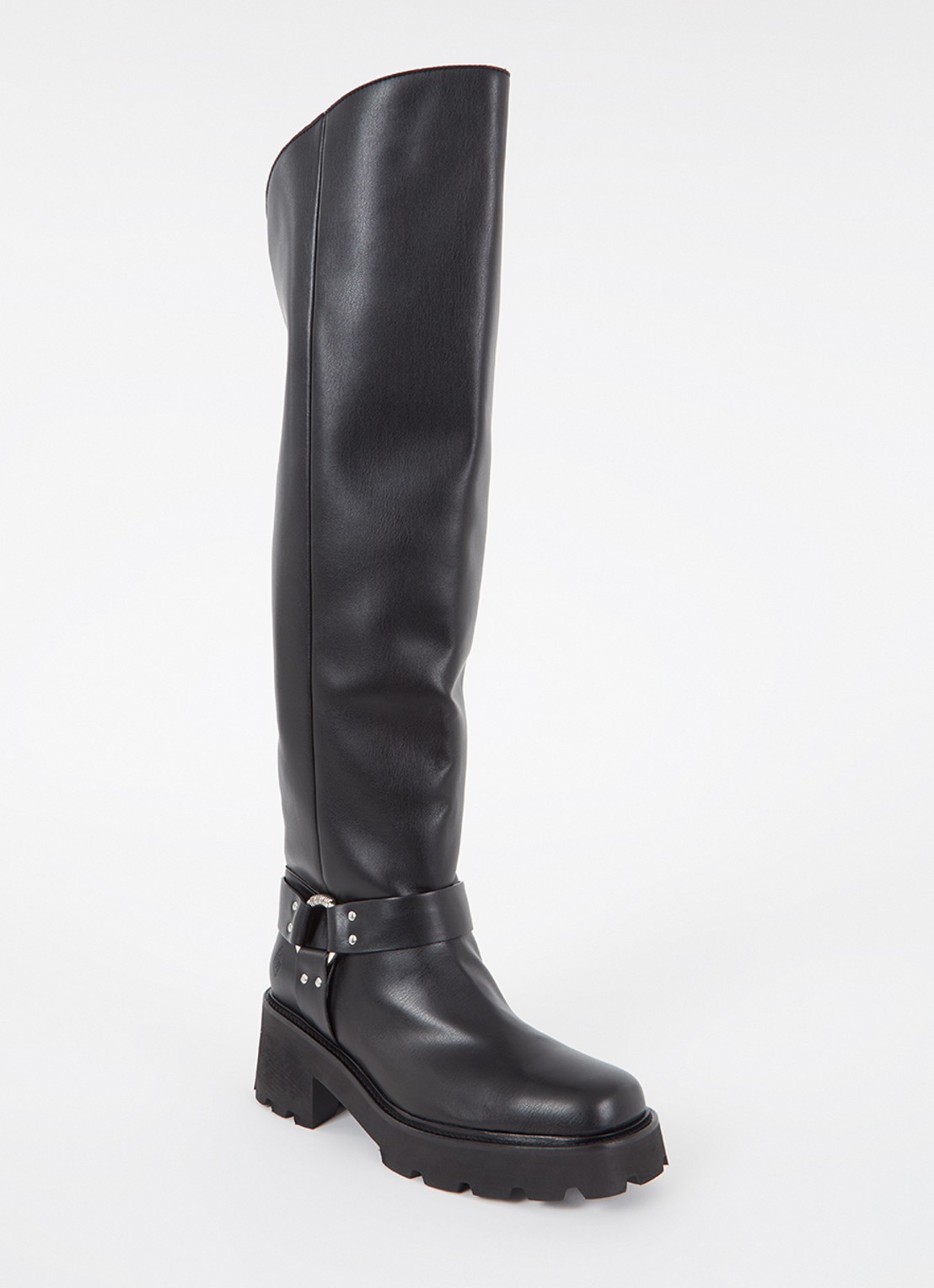 ba&sh Ciker overknee laars met gespdetail - voorkant 6 zwart