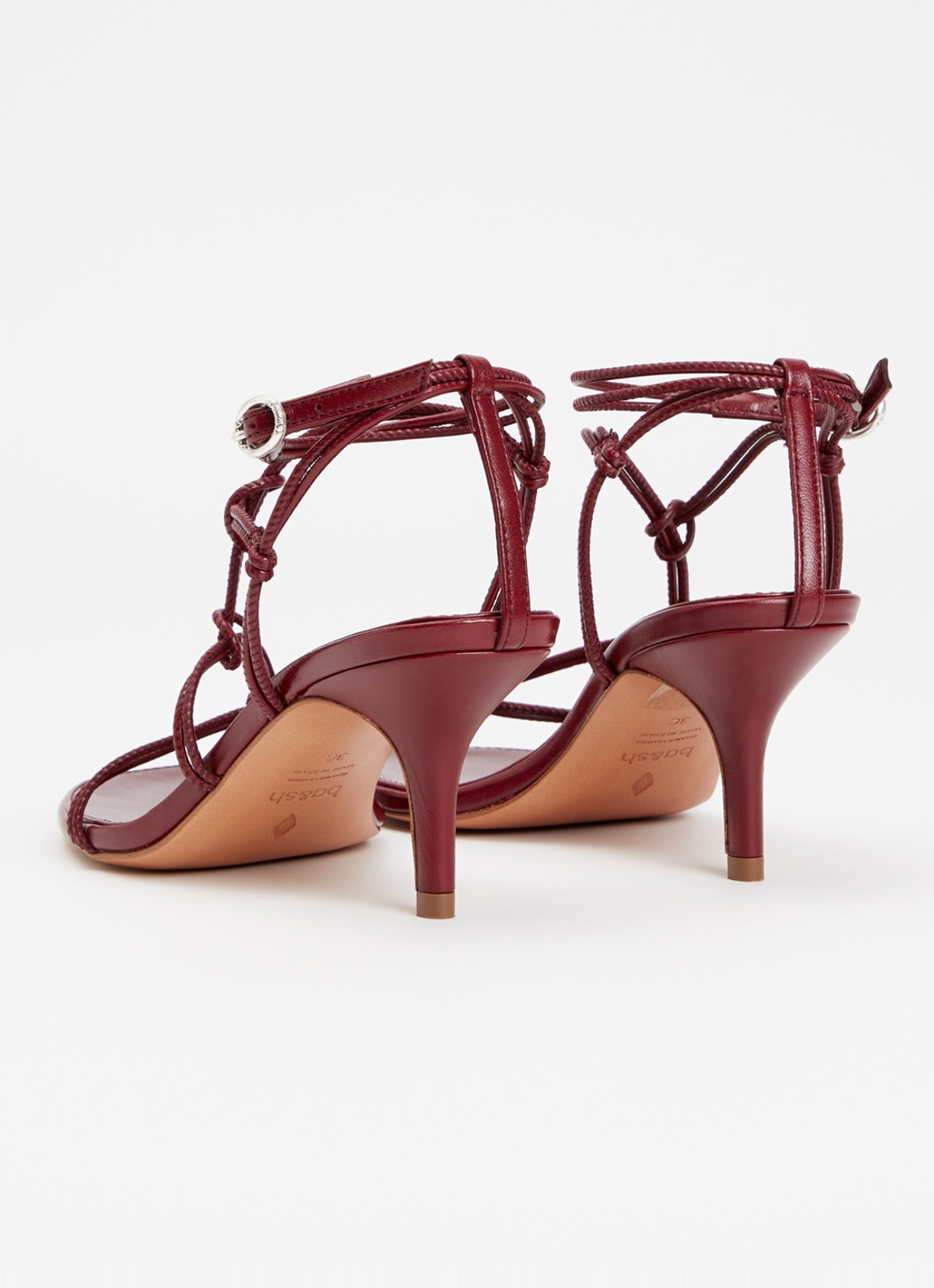 ba&sh Ciloo sandalette van leer - achterkant 5 bordeauxrood