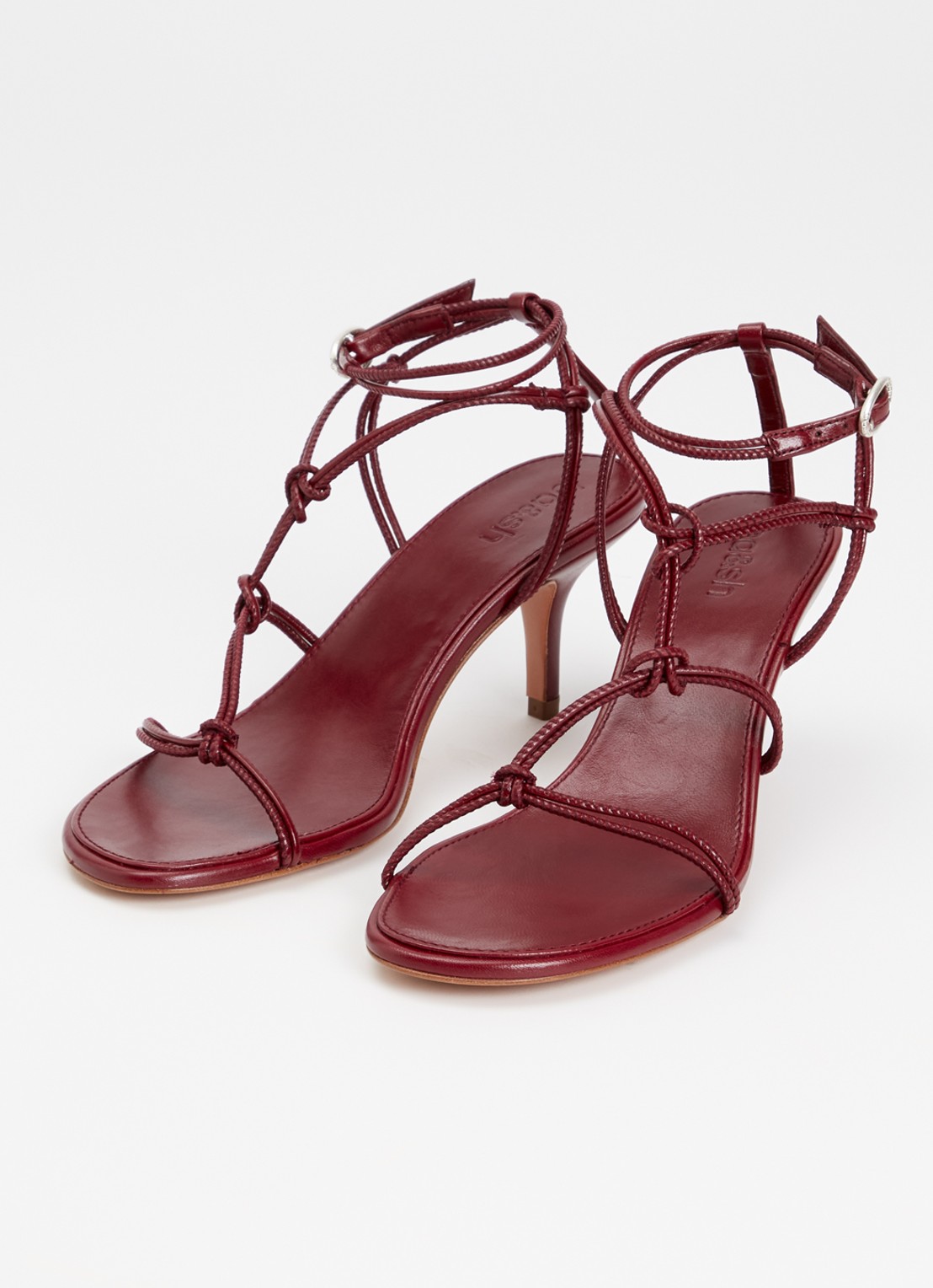 ba&sh Ciloo sandalette van leer - detail bordeauxrood