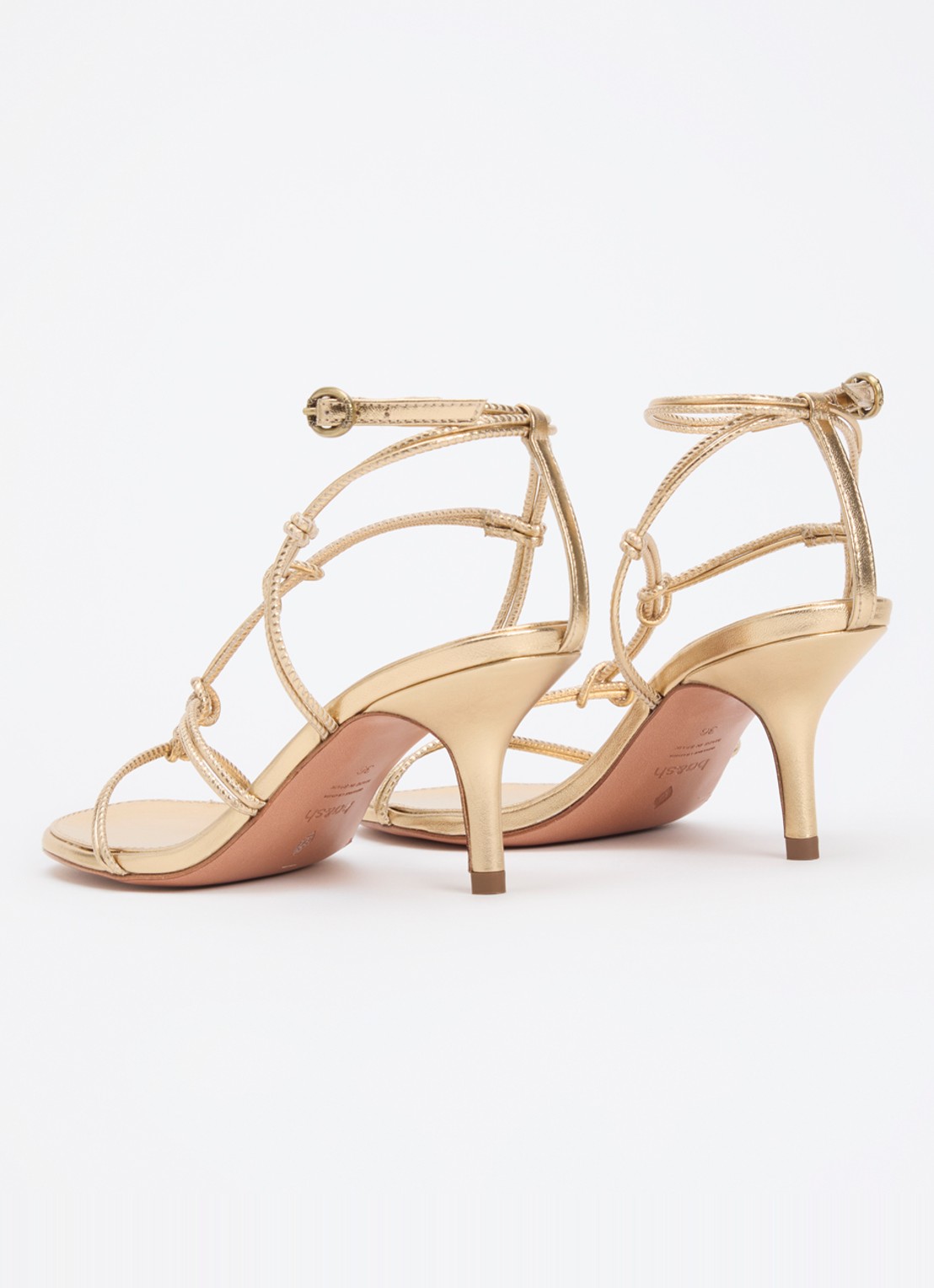 ba&sh Ciloo sandalette van leer - achterkant goud