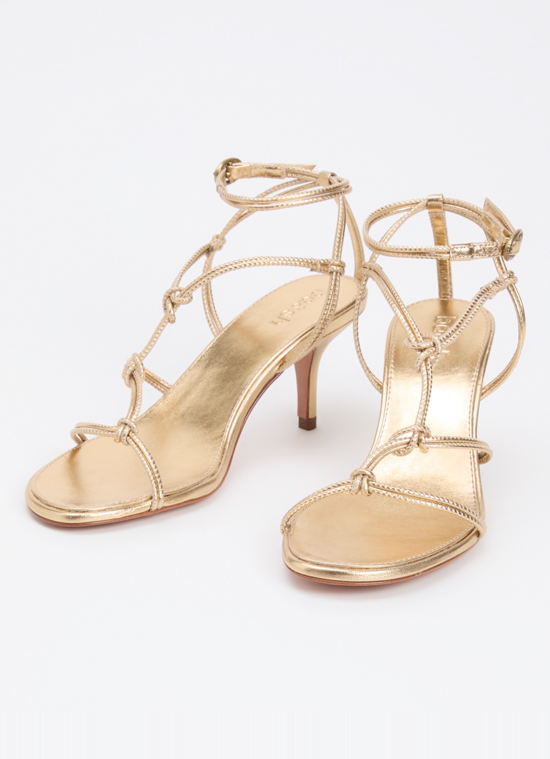 ba&sh Ciloo sandalette van leer - detail 4 goud