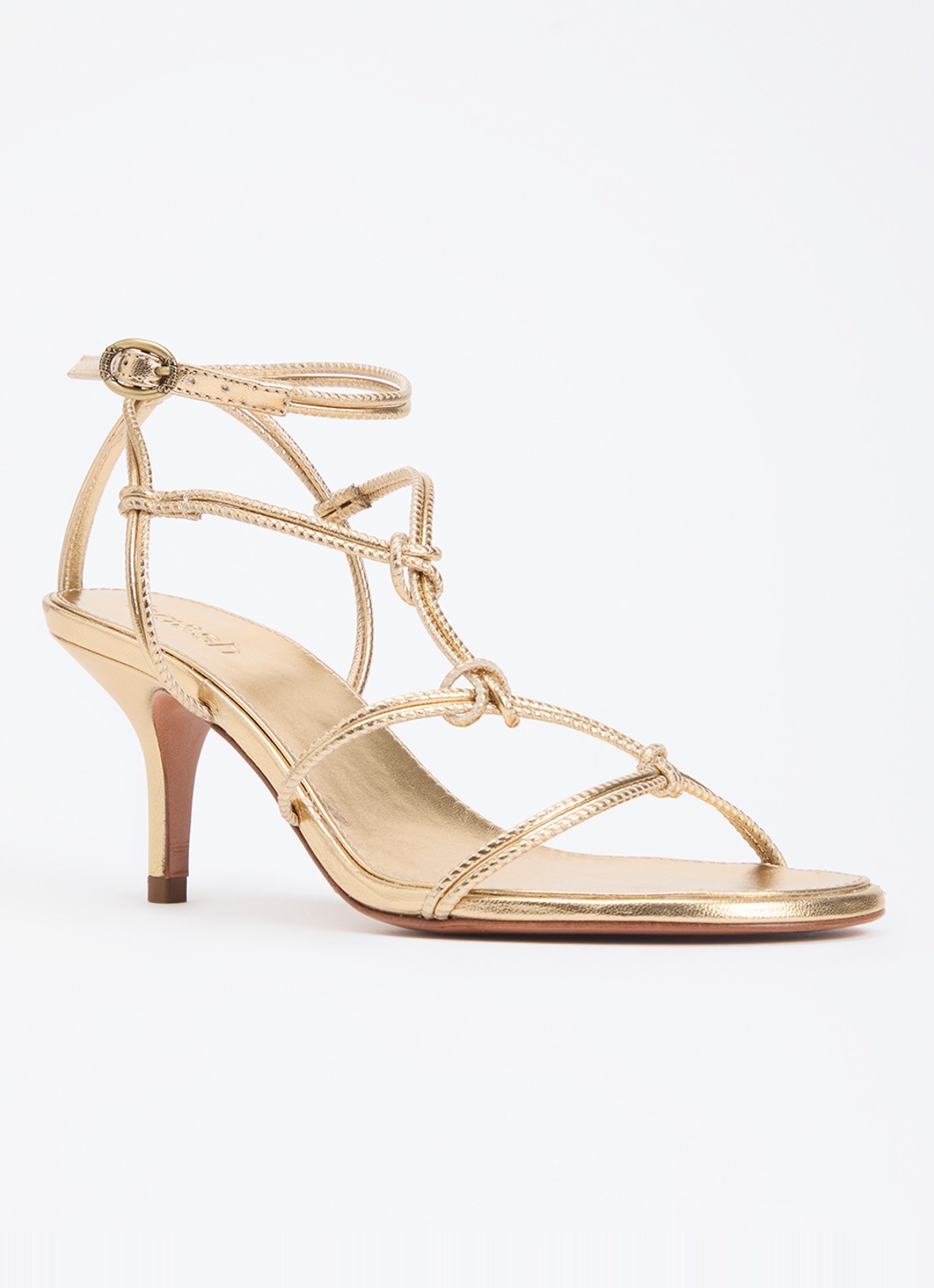 ba&sh Ciloo sandalette van leer - voorkant 9 goud