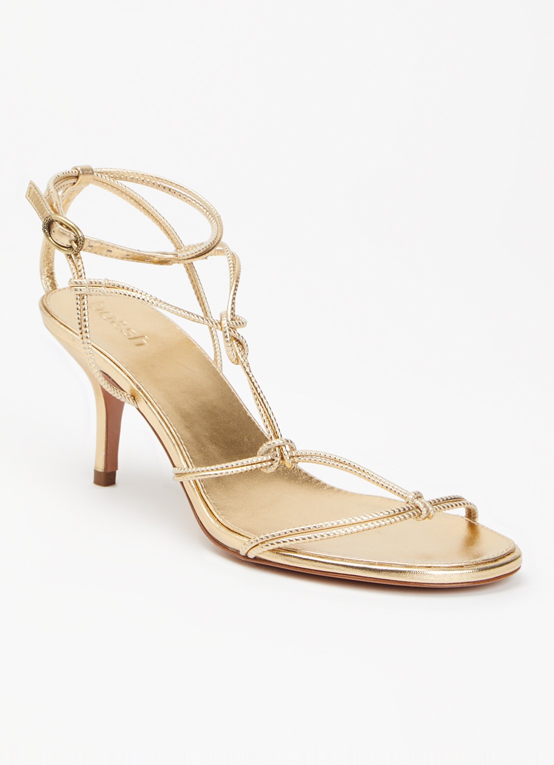 ba&sh Ciloo sandalette van leer - voorkant 10 goud