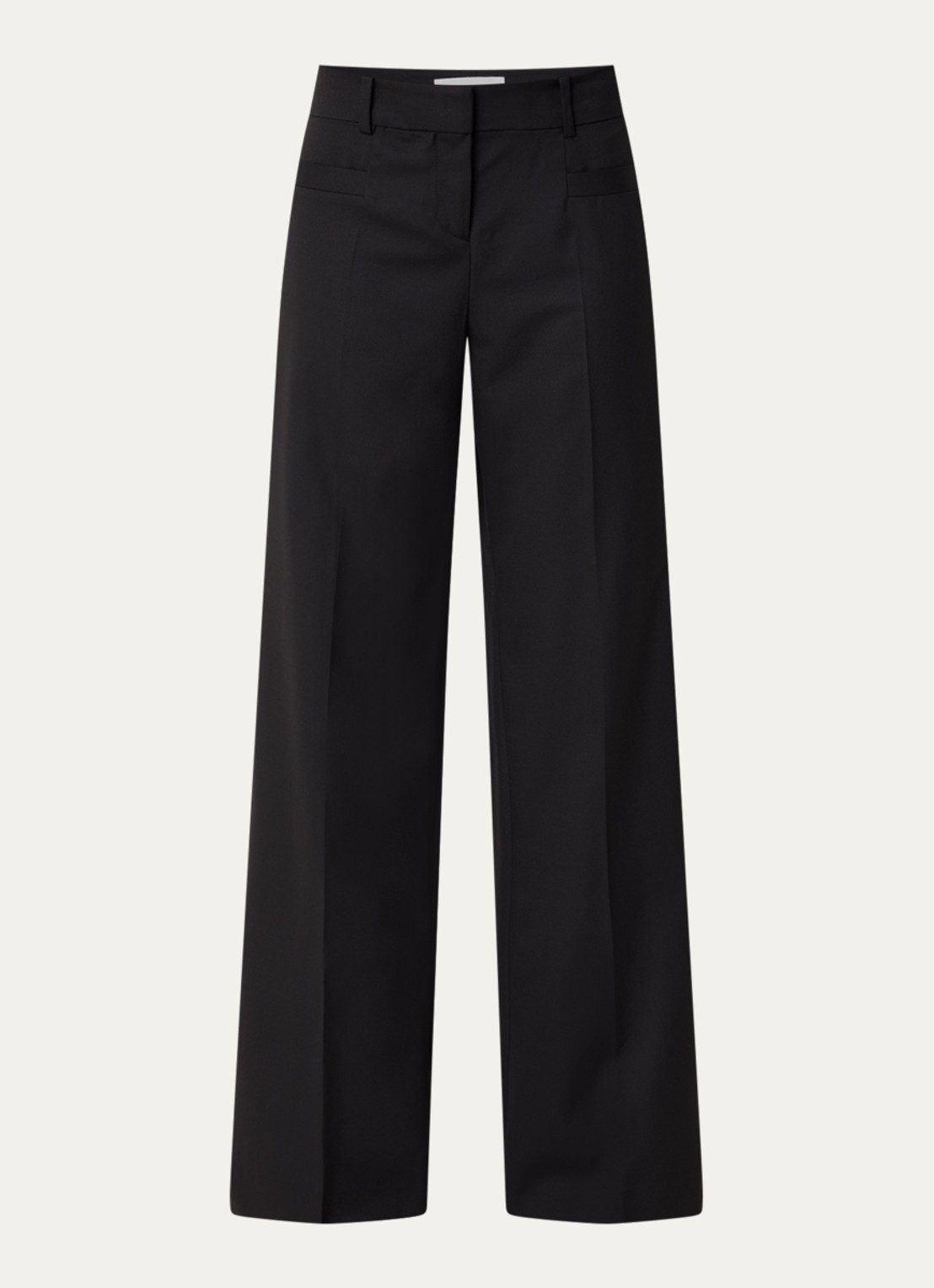 ba&sh Cistachio mid waist straight fit broek met steekzakken - voorkant 2 zwart