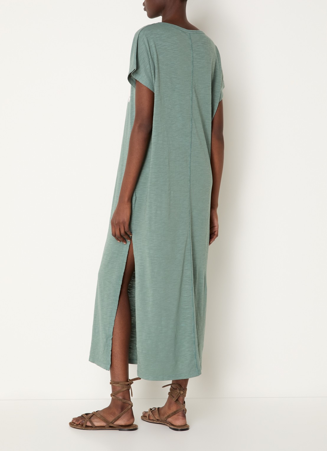 ba&sh Civia midi T-shirt jurk met logo - achterkant 3 mint