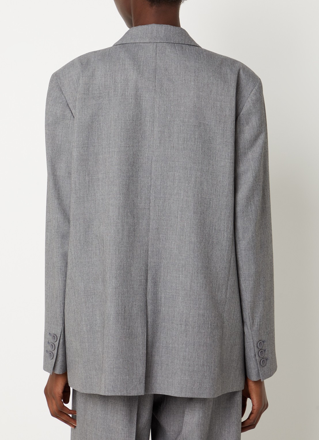 ba&sh Claro blazer in wolblend met klepzakken - achterkant grijsmele