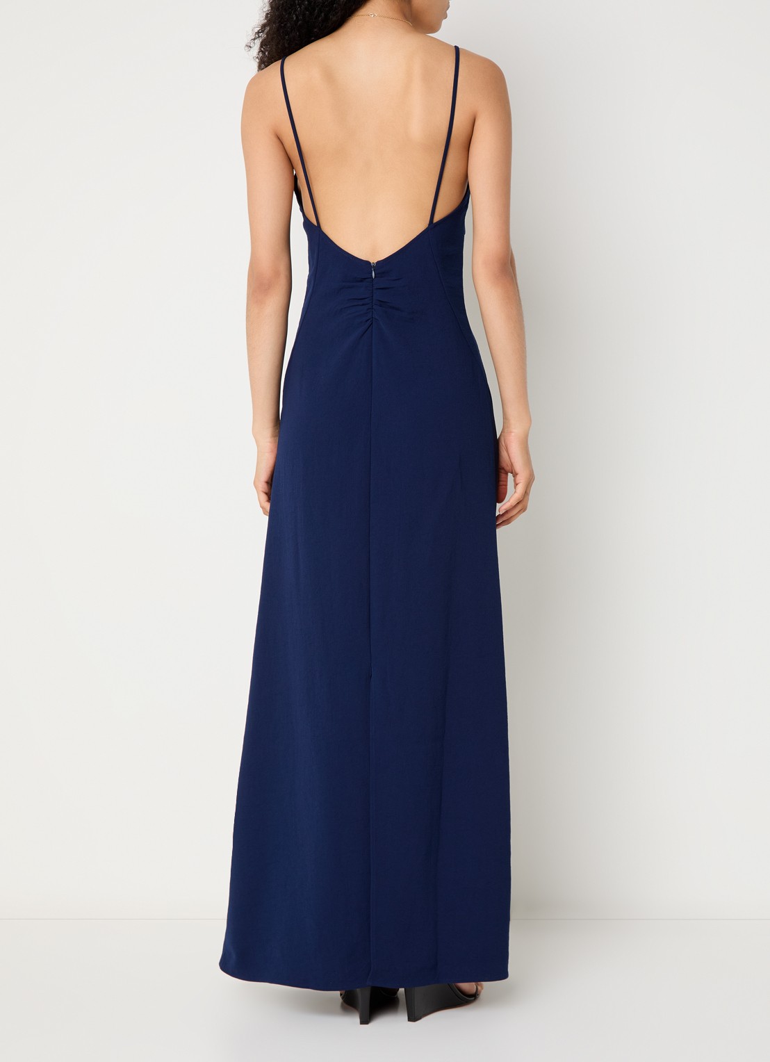 ba&sh Clash maxi jurk met spaghettibandjes - achterkant 4 donkerblauw