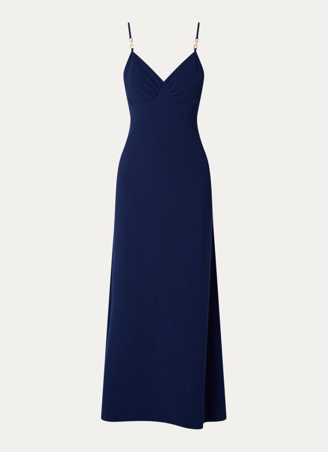ba&sh Clash maxi jurk met spaghettibandjes - voorkant 2 donkerblauw