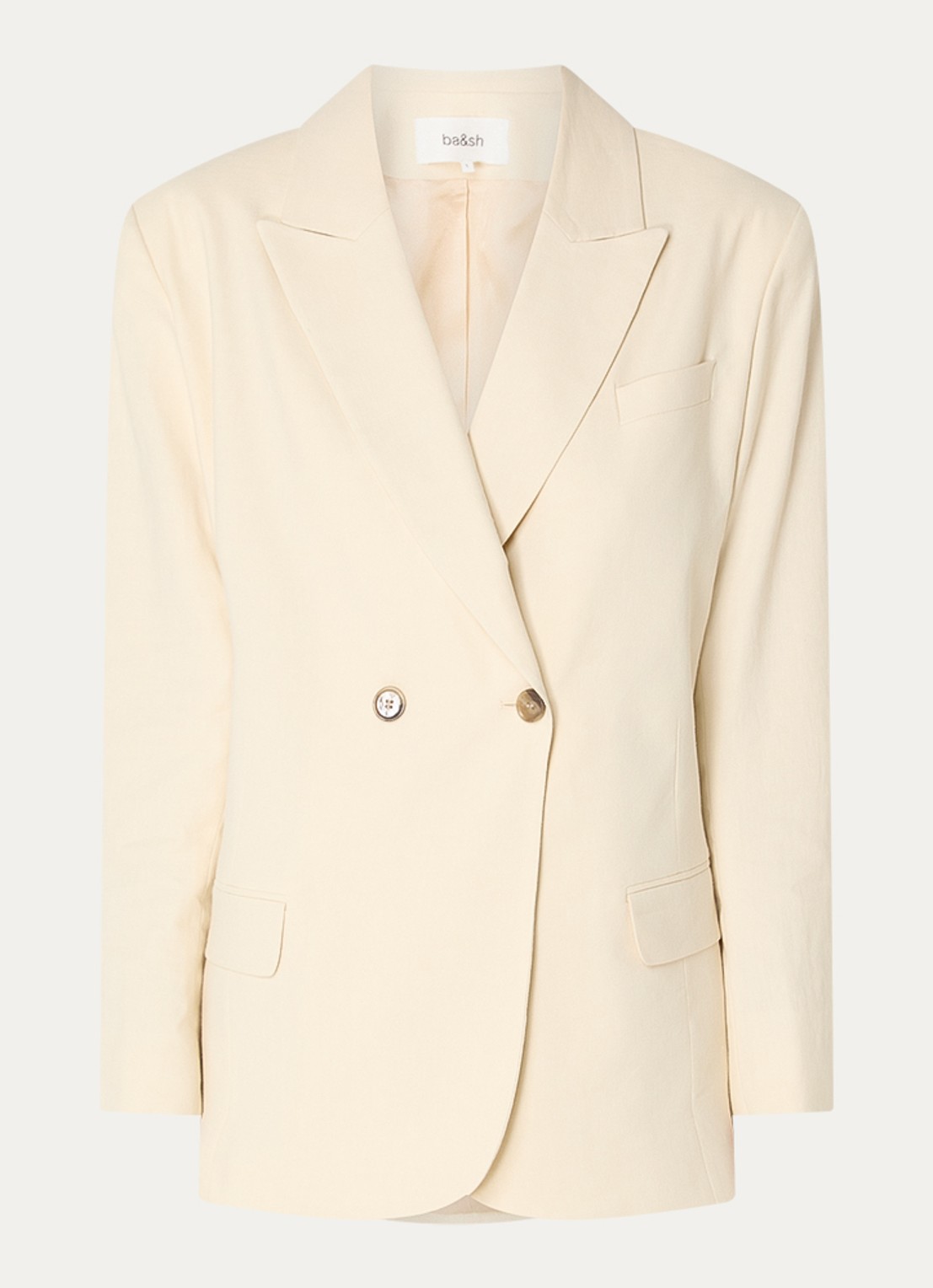 ba&sh Clay getailleerde blazer met klepzakken - voorkant 2 vanillegeel