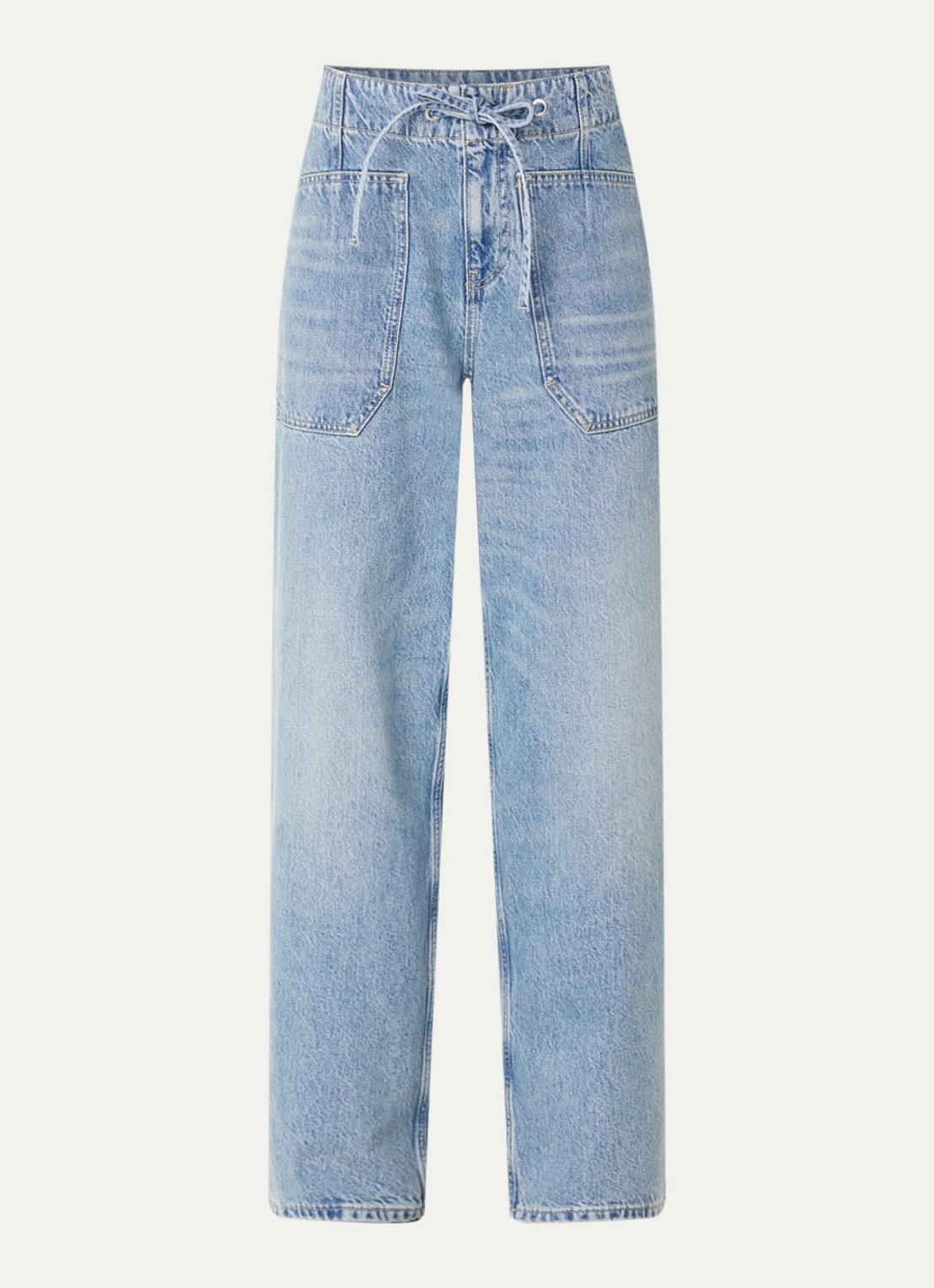 ba&sh Cocy high waist straight fit jeans met lichte wassing - voorkant 3 indigo