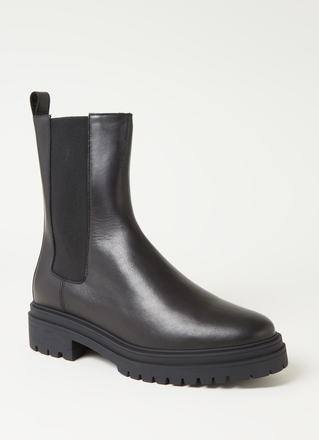 Ba&sh Codalie chelsea boot van leer - voorkant zwart