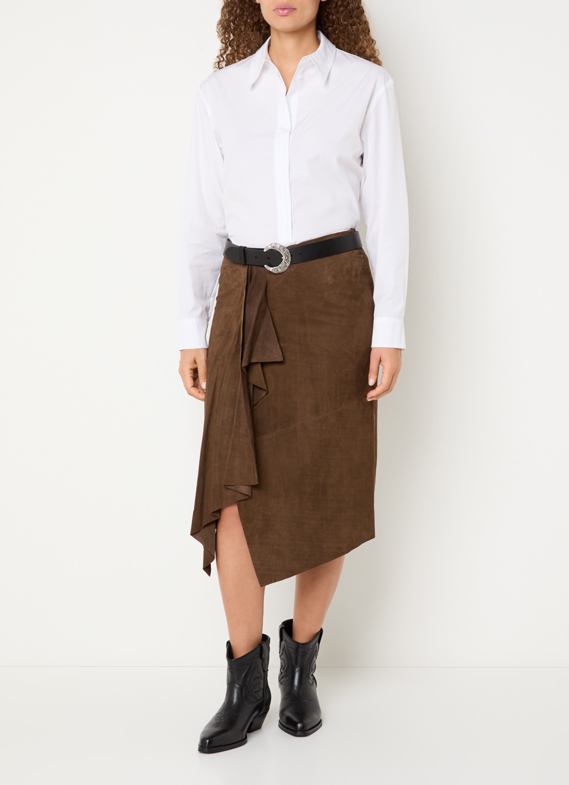 ba&sh Cola blouse met kraag - voorkant 3 wit