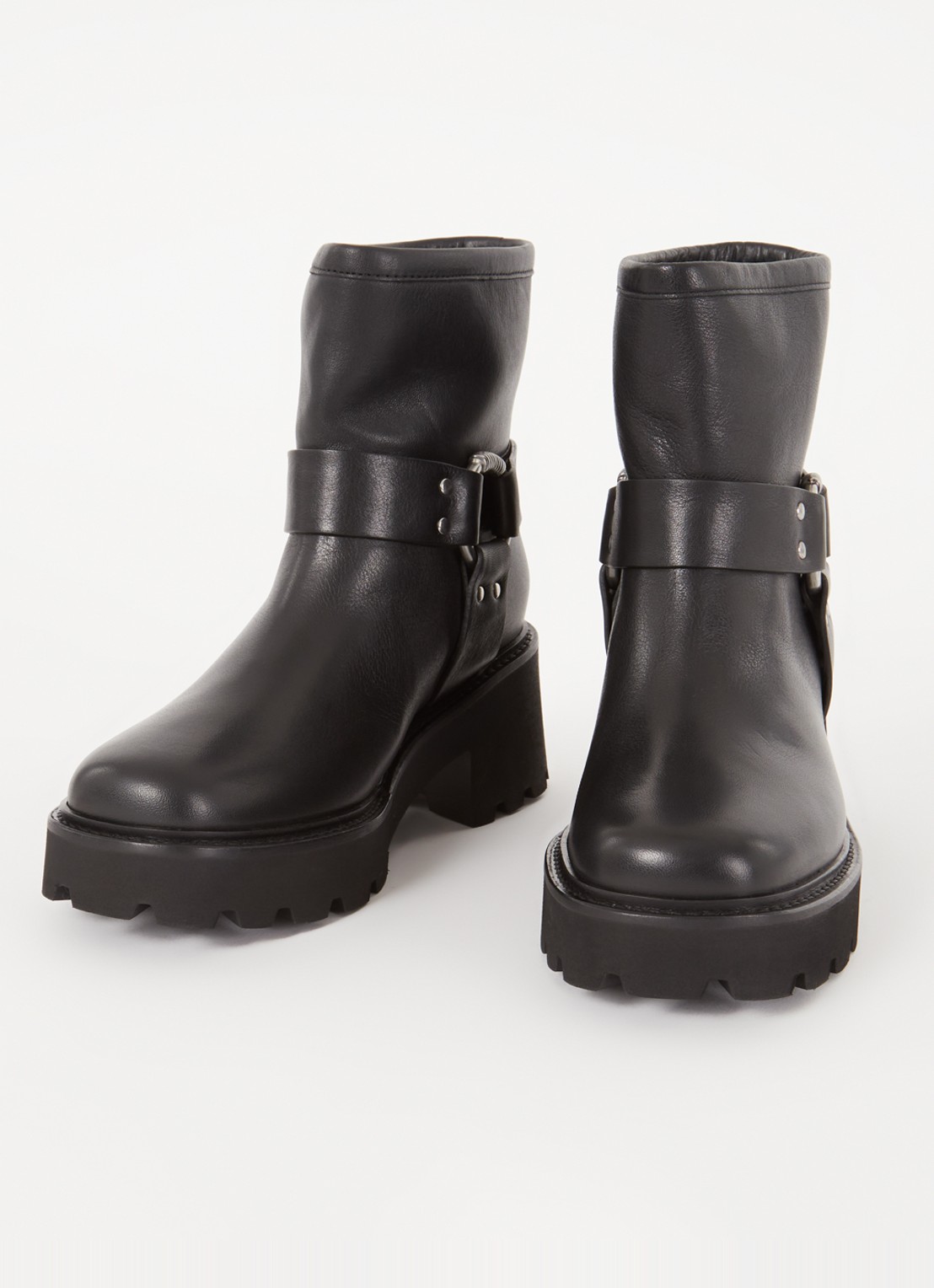 ba&sh Conda bikerboot van leer - detail 2 zwart