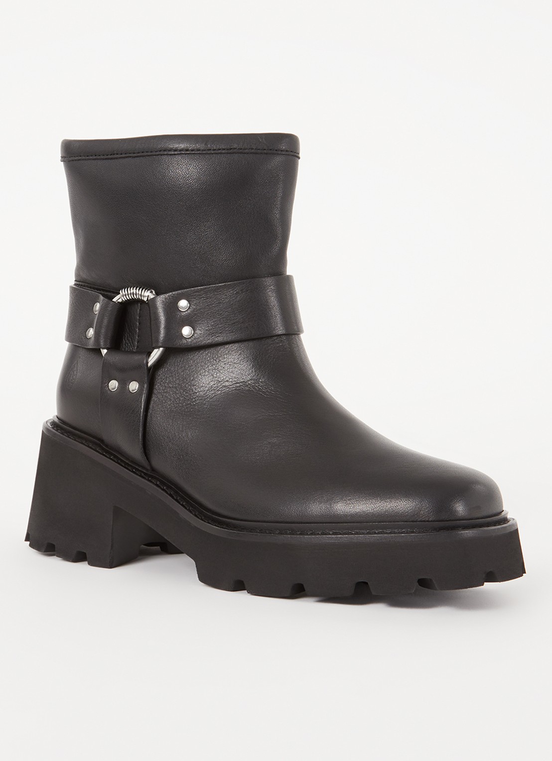 ba&sh Conda bikerboot van leer - voorkant 4 zwart